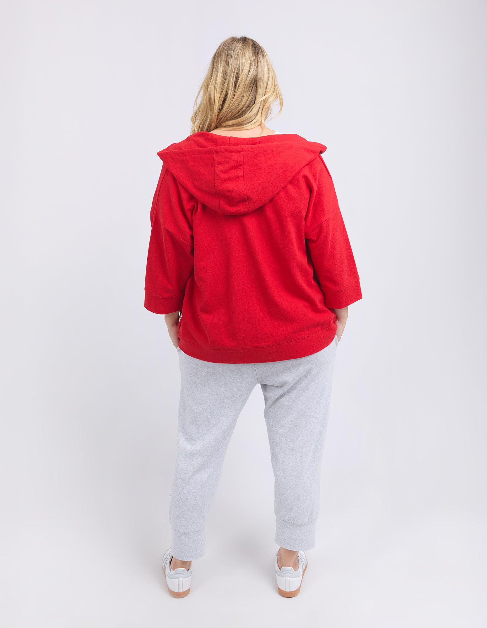 Beachy Zip Hoodie Poppy