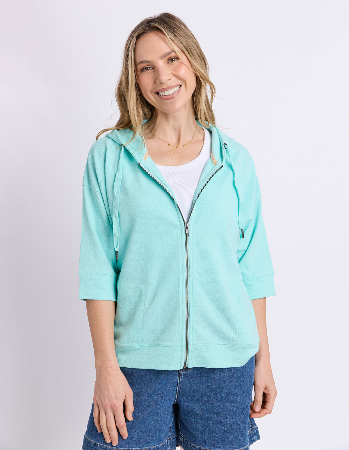 Beachy Zip Hoodie Tonic Blue