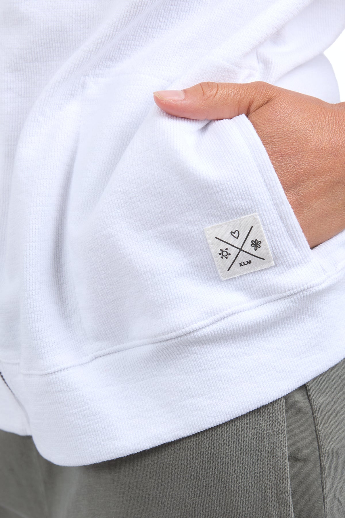 Beachy Zip Hoodie White