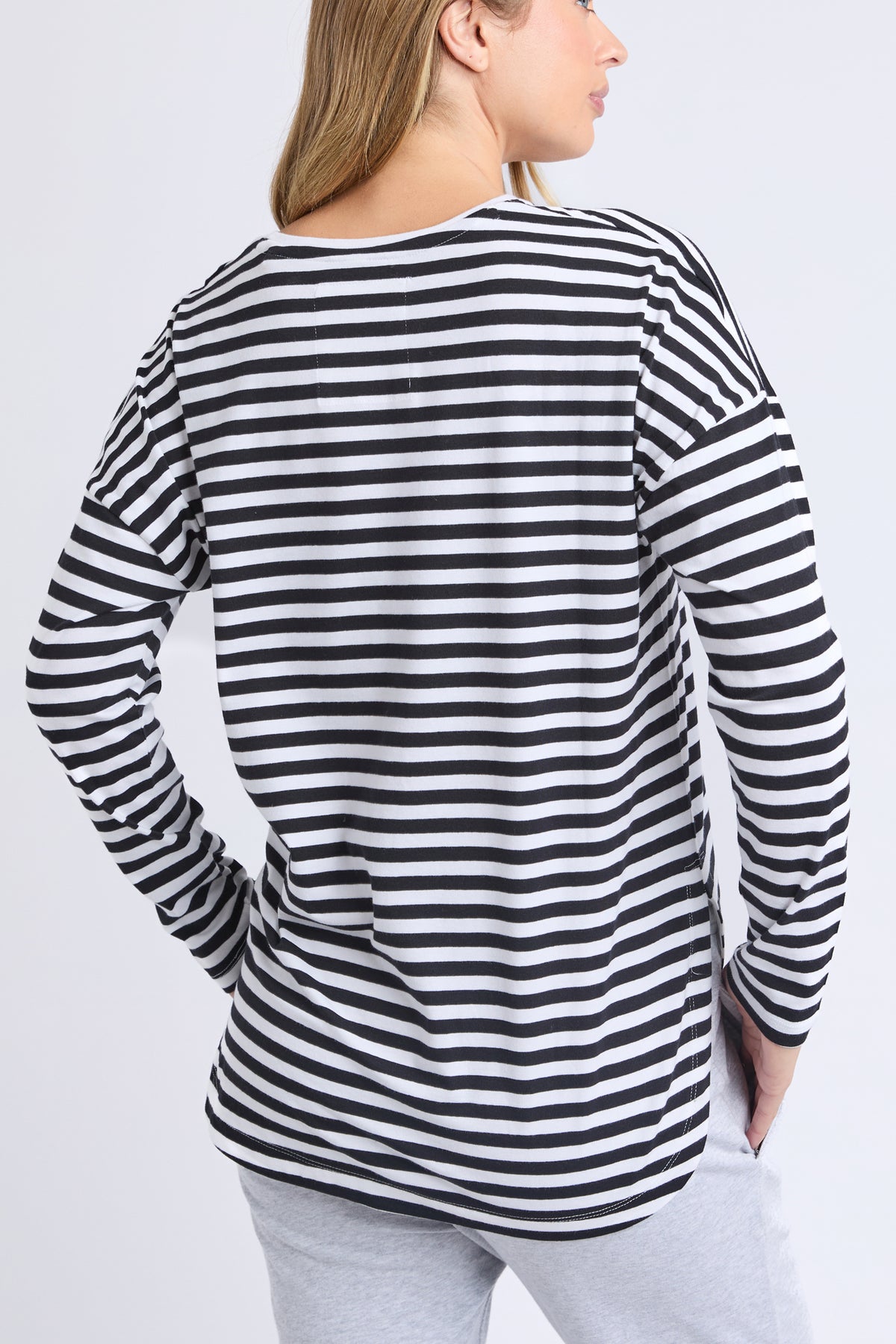 Lauren Long Sleeve Black & White Stripe