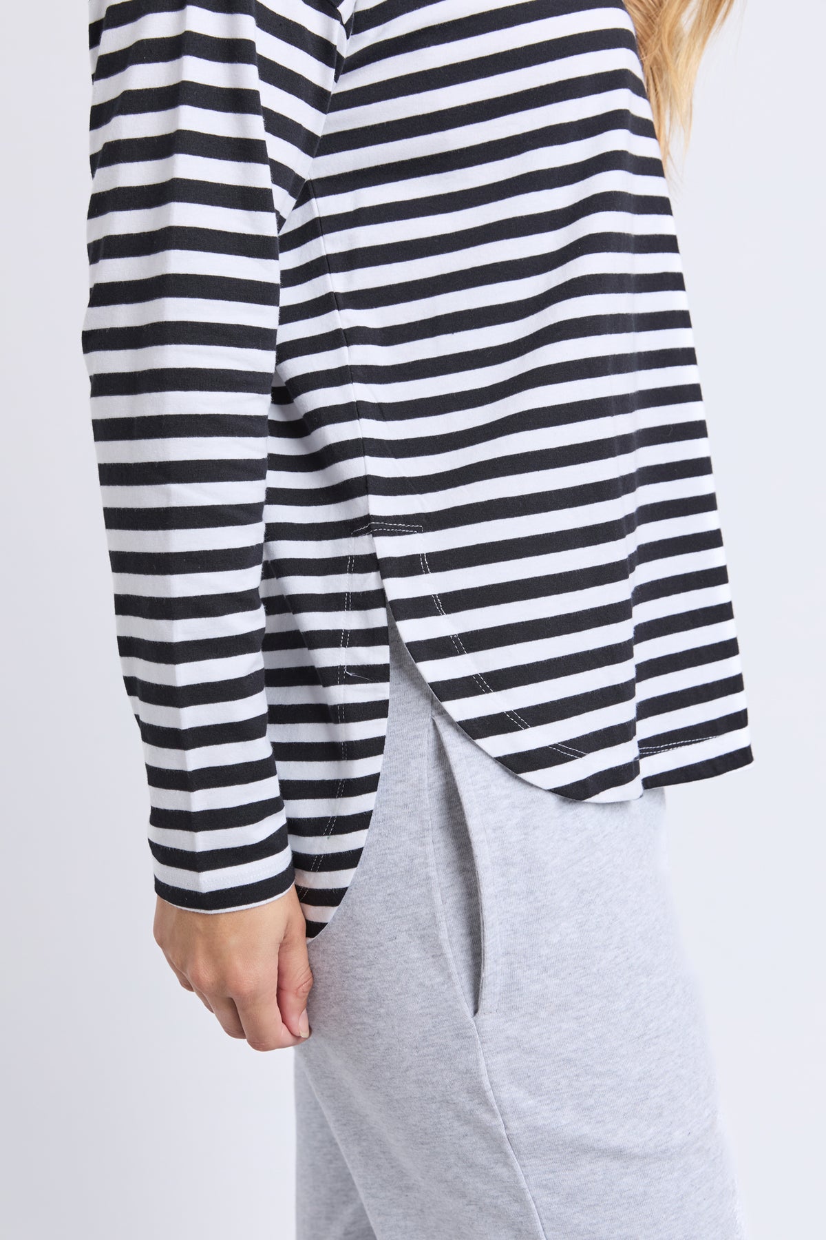 Lauren Long Sleeve Black & White Stripe