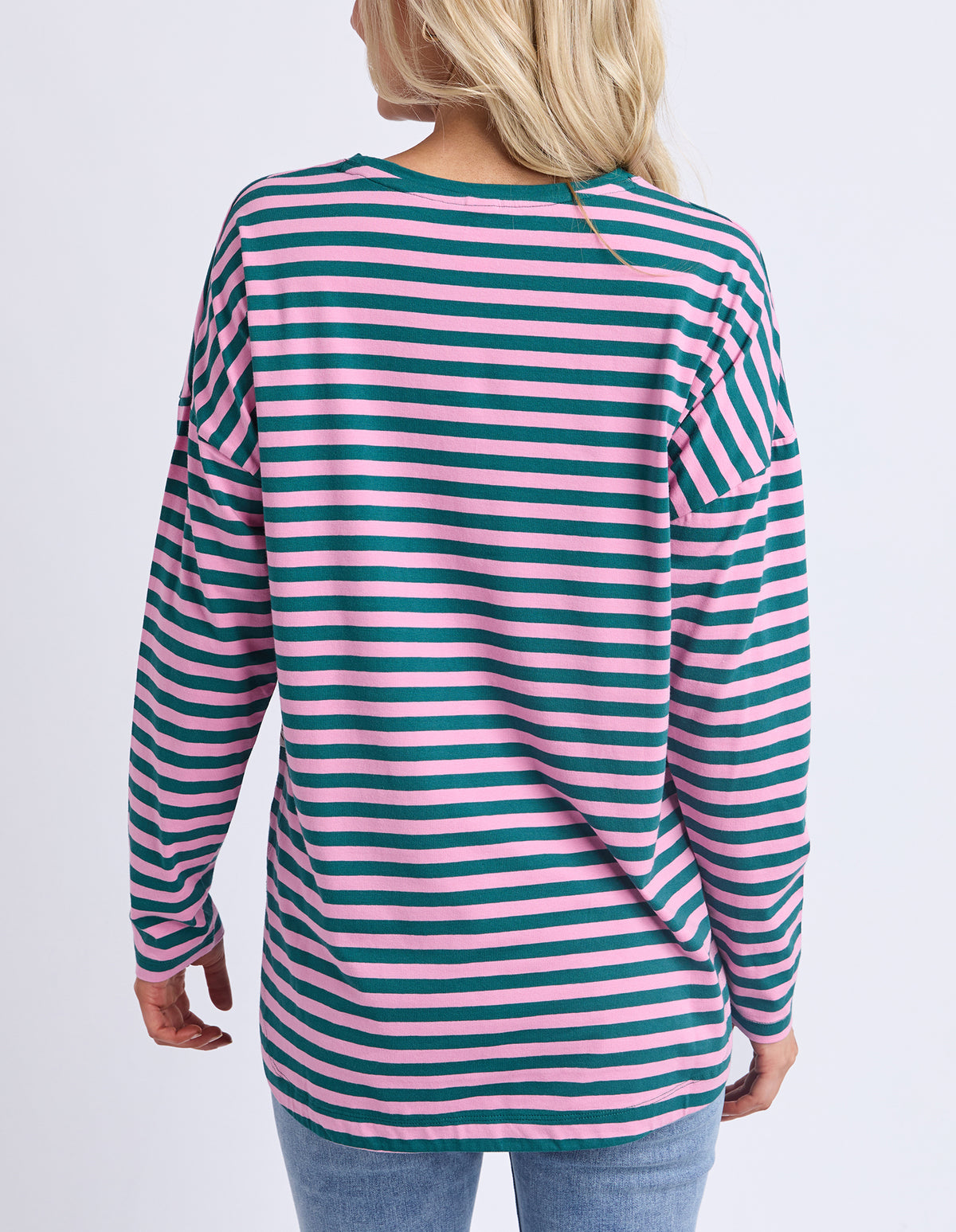 Lauren Long Sleeve Tee Stripe Teal/Quartz