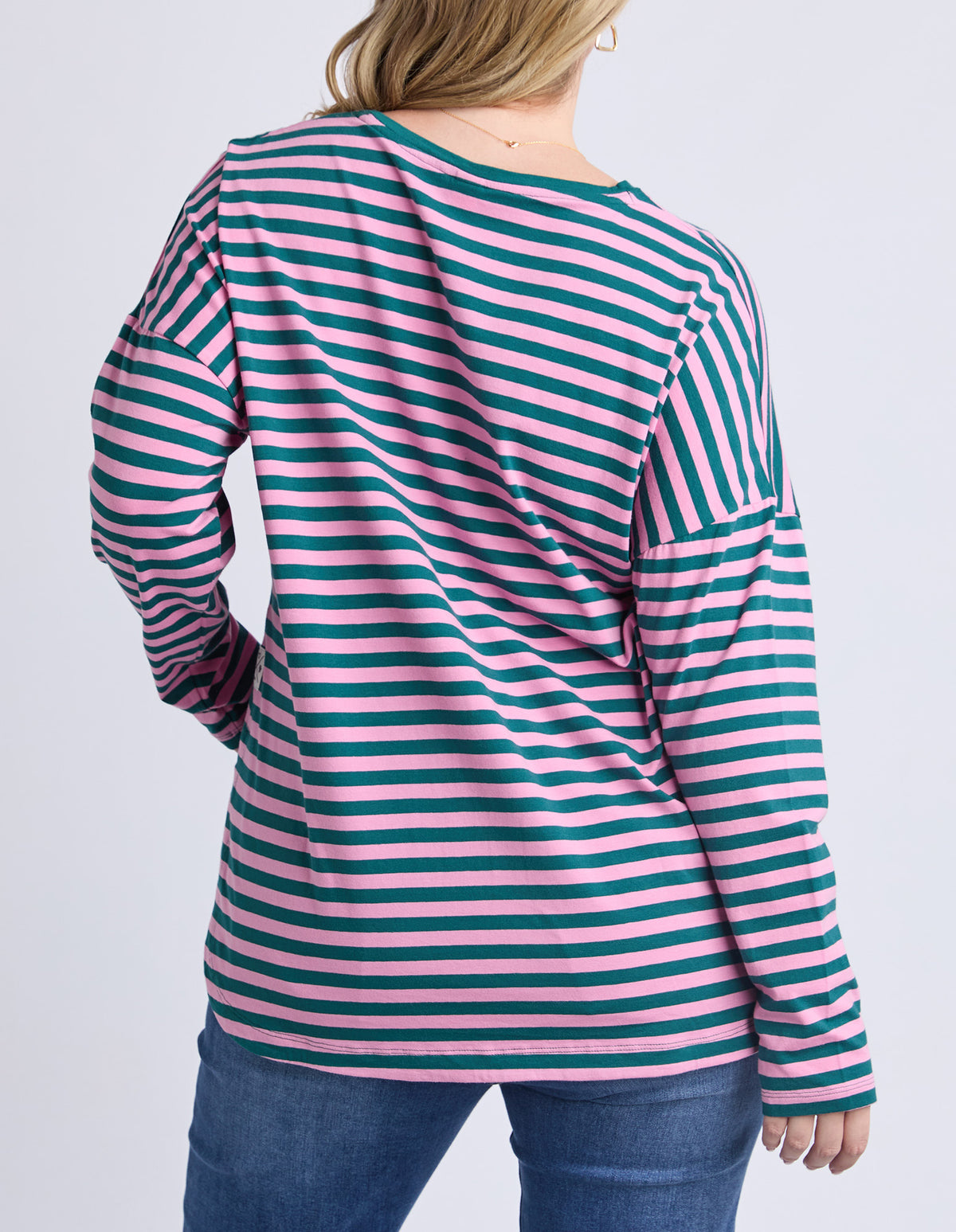 Lauren Long Sleeve Tee Stripe Teal/Quartz