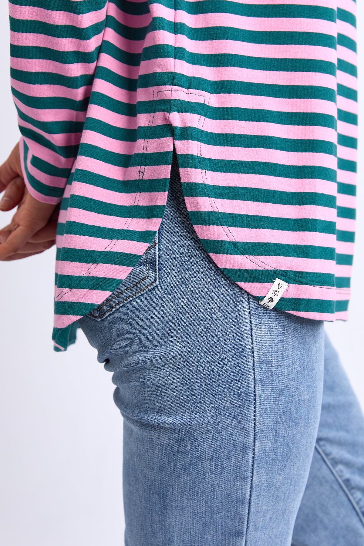 Lauren Long Sleeve Tee Stripe Teal/Quartz