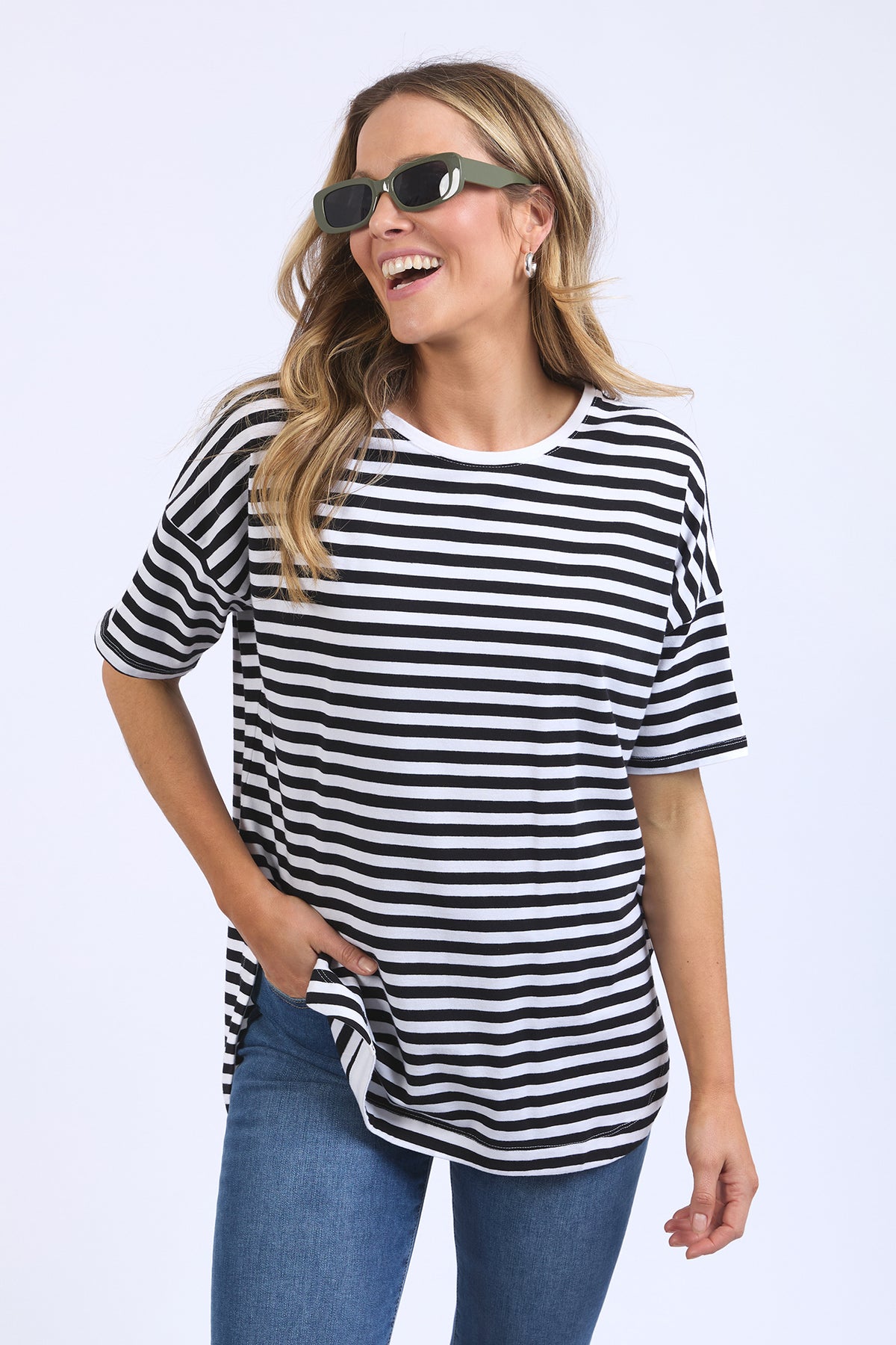 Lauren Tee Stripe Black/White Stripe