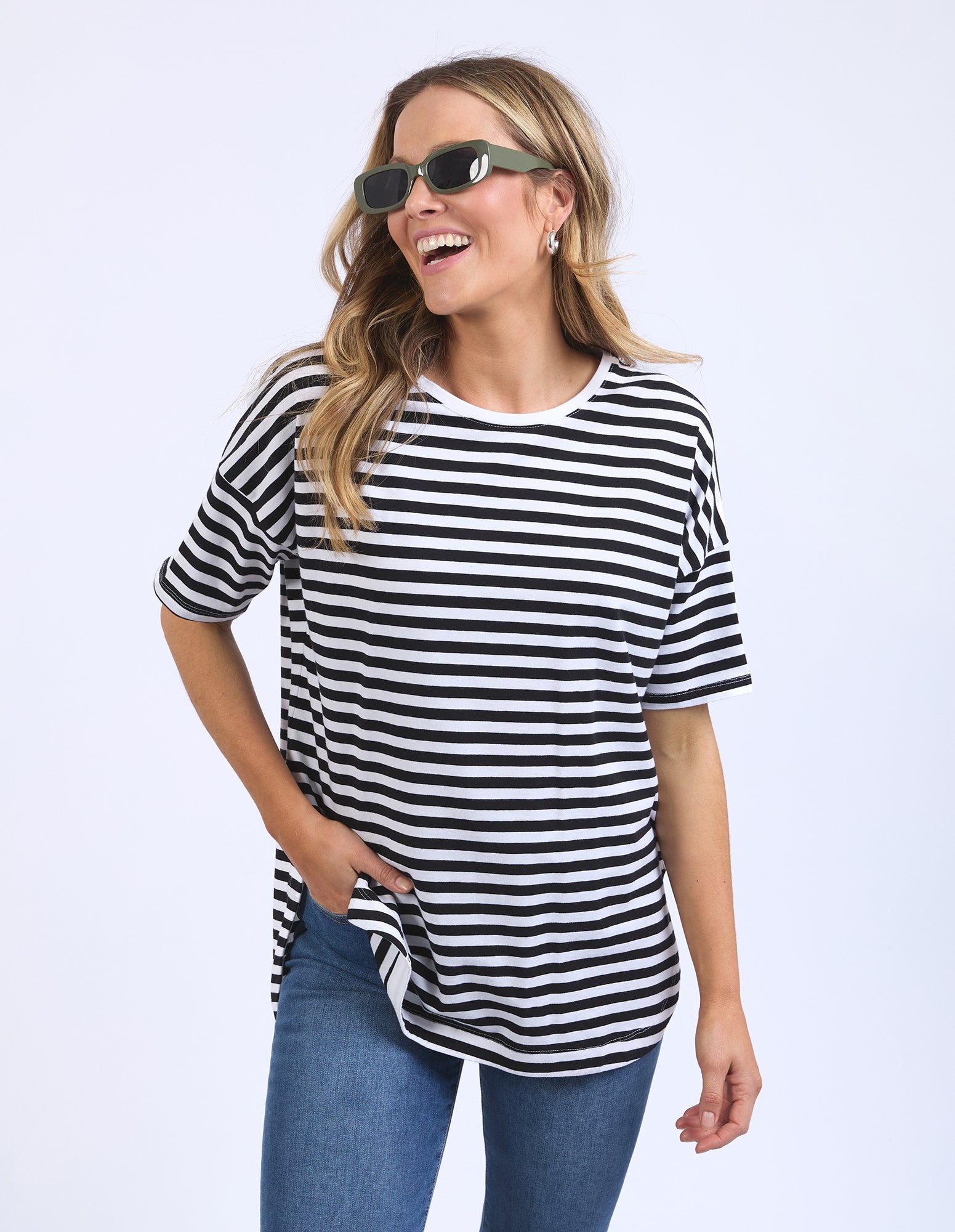 Lauren Tee Stripe Black/White Stripe