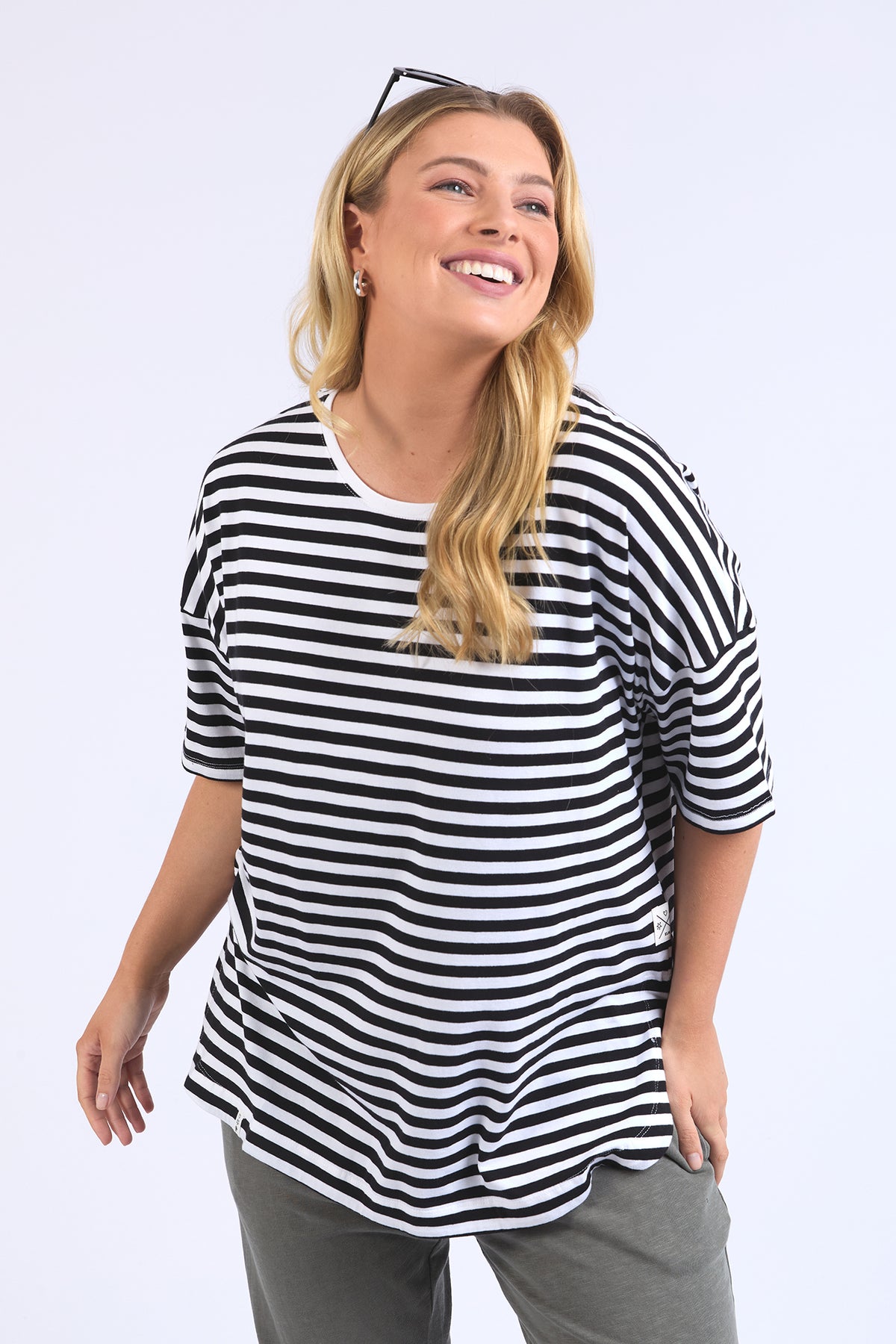 Lauren Tee Stripe Black/White Stripe