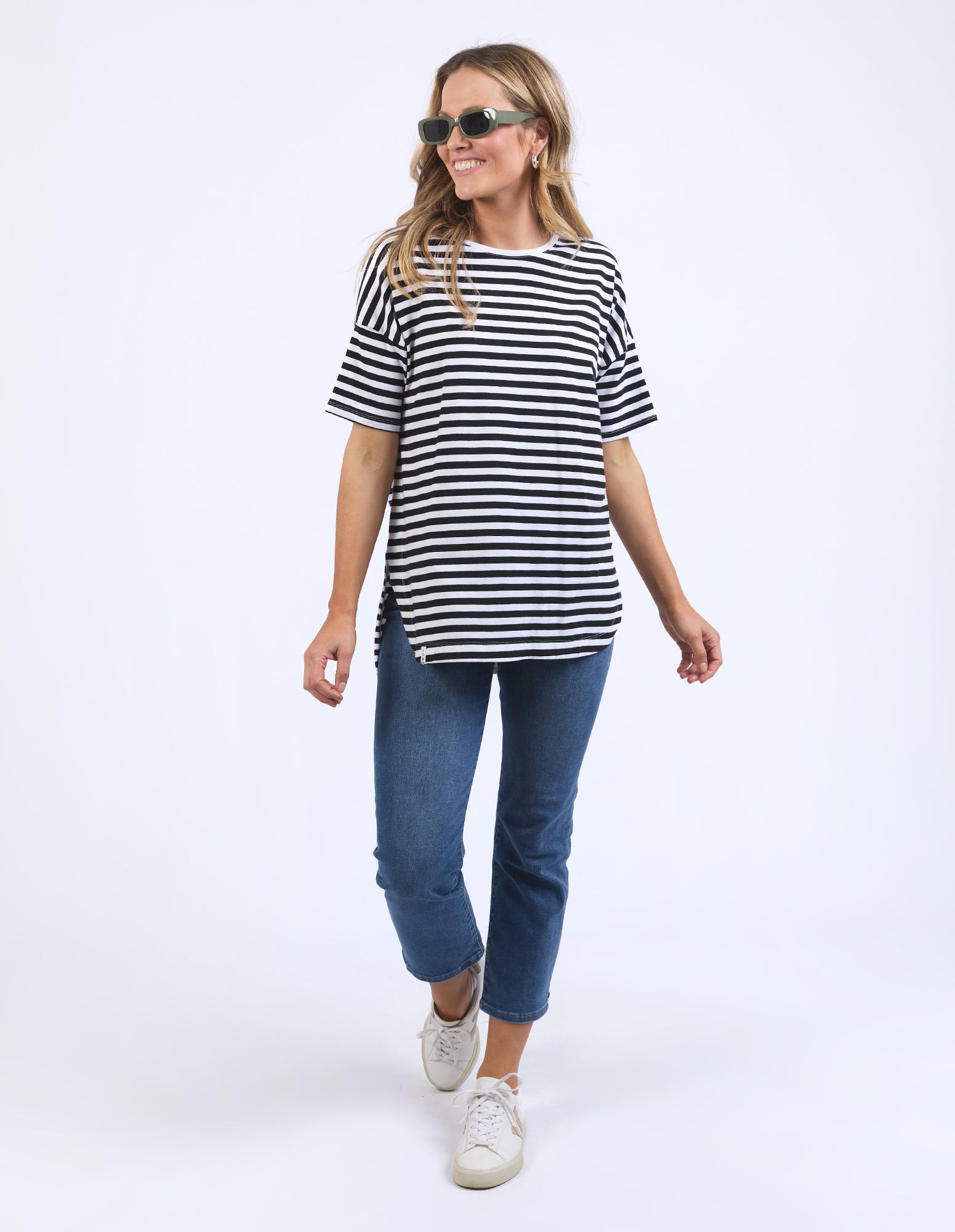 Lauren Tee Stripe Black/White Stripe