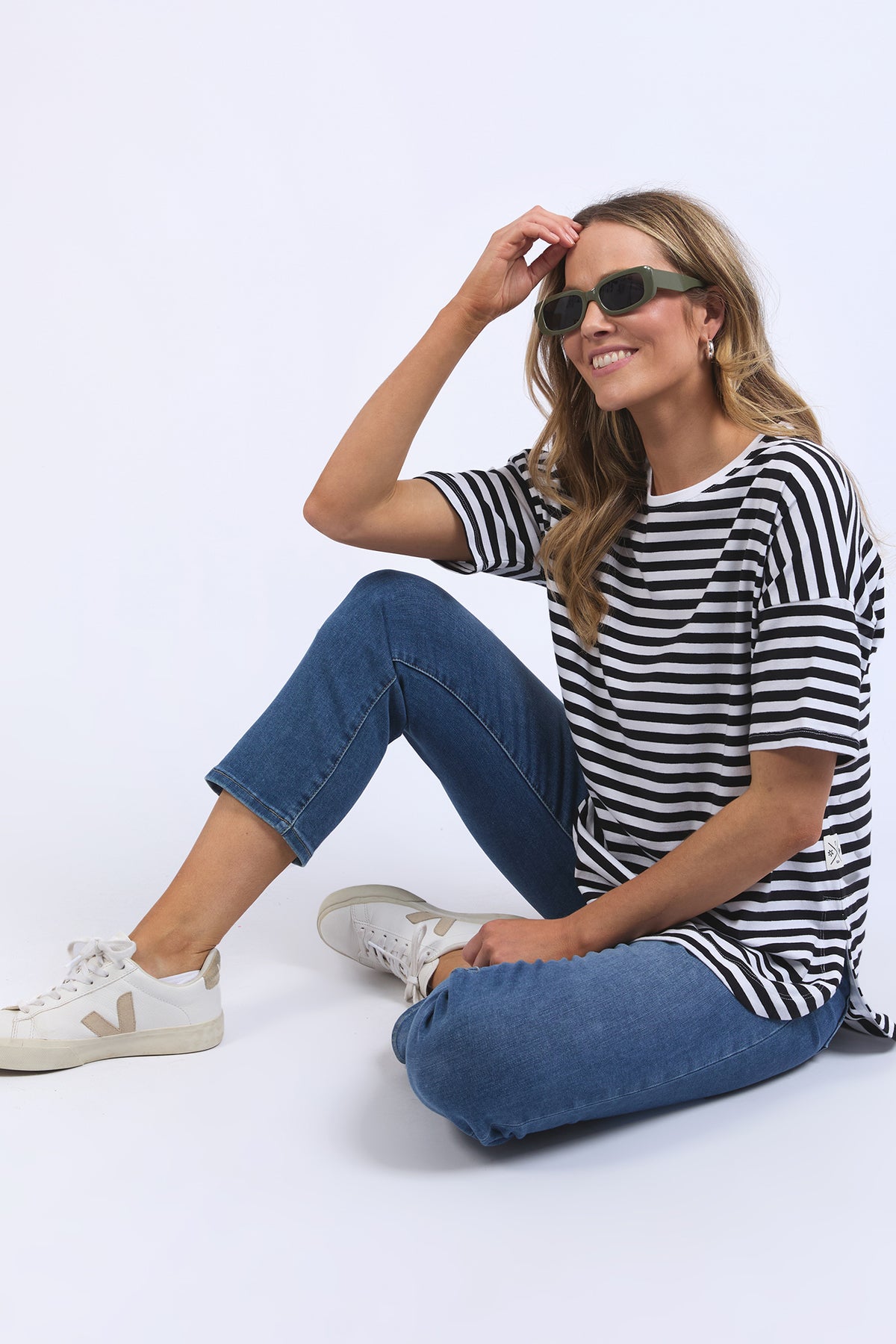 Lauren Tee Stripe Black/White Stripe