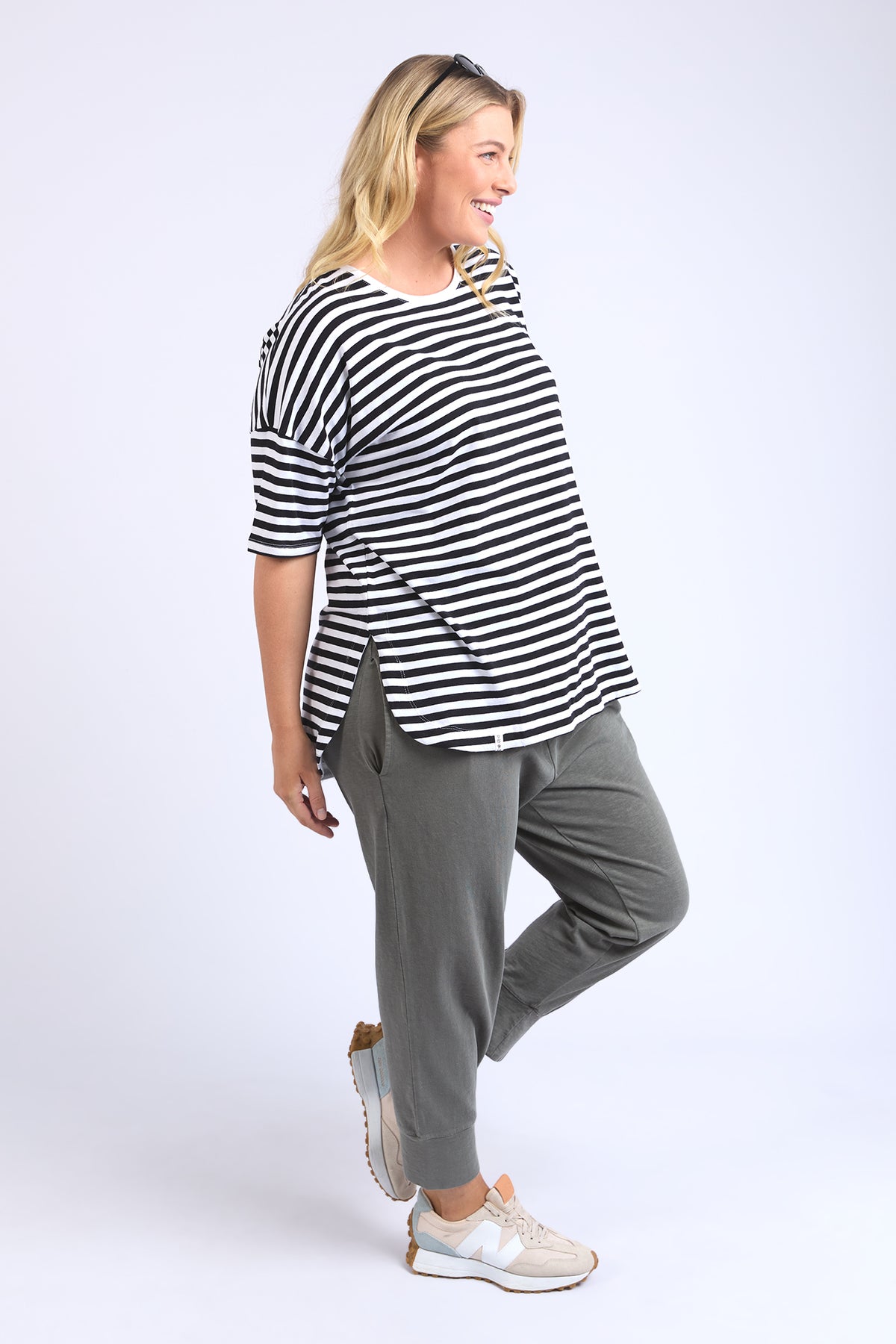 Lauren Tee Stripe Black/White Stripe
