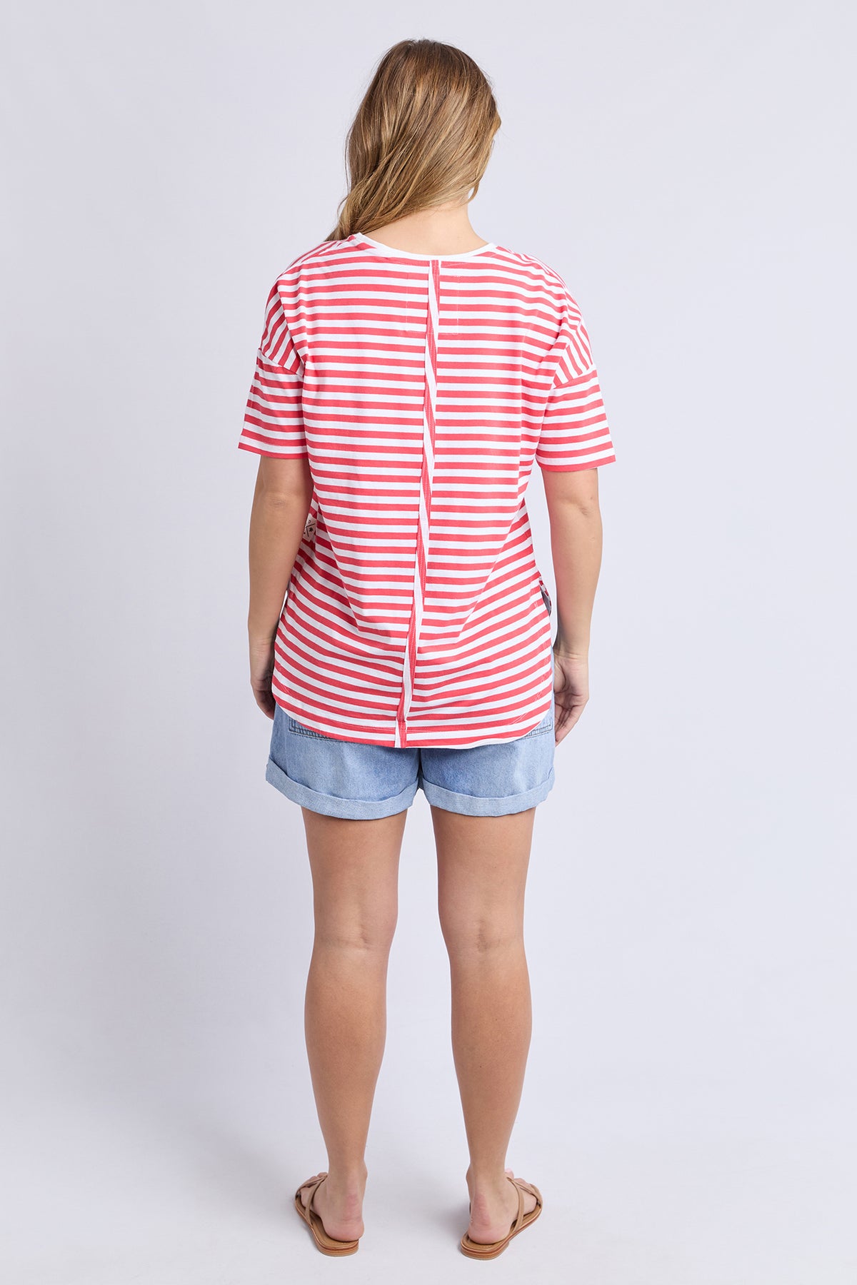 Lauren S/S Tee - Stripe Cayenne