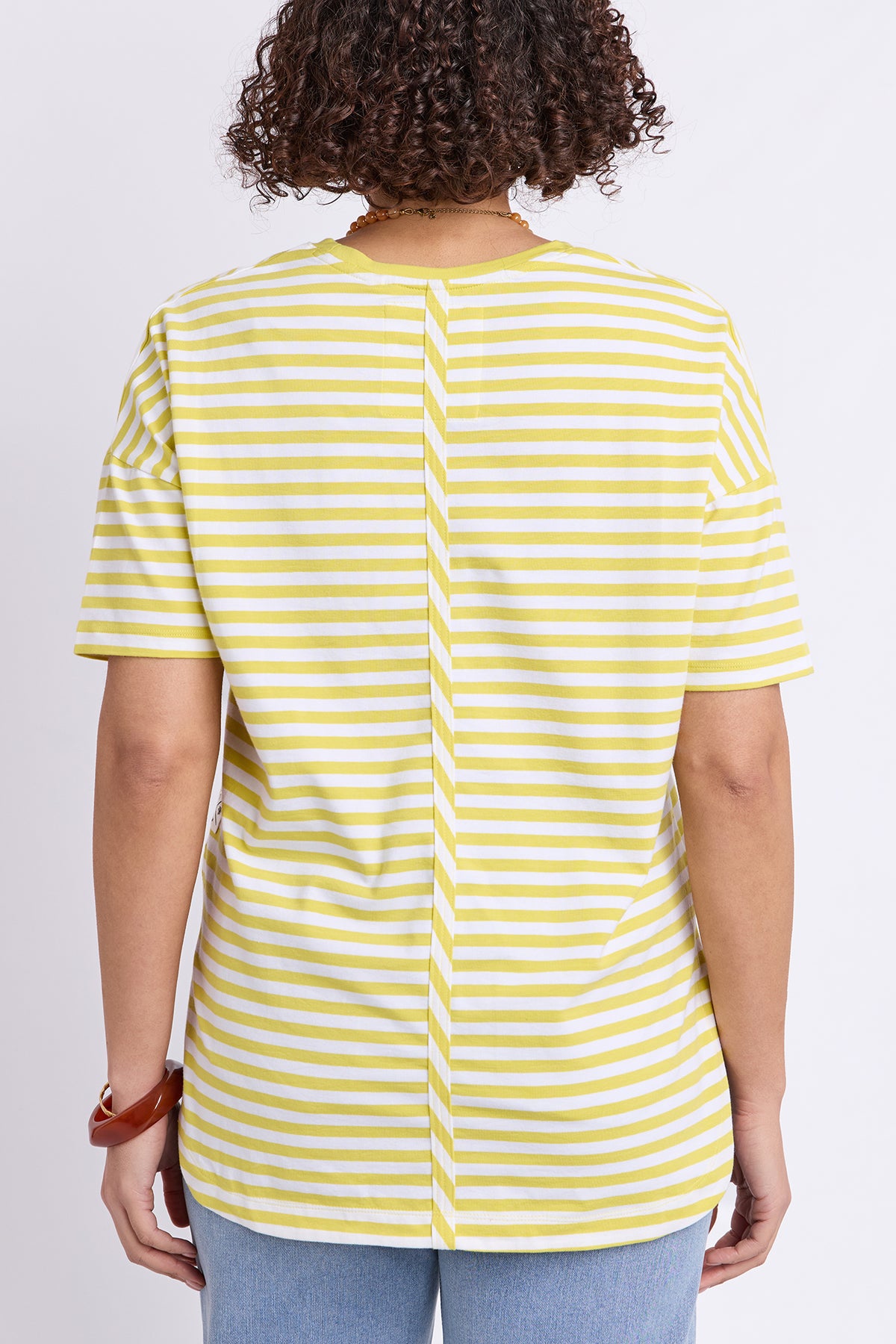 Lauren Short Sleeve Tee Lime & White Stripe