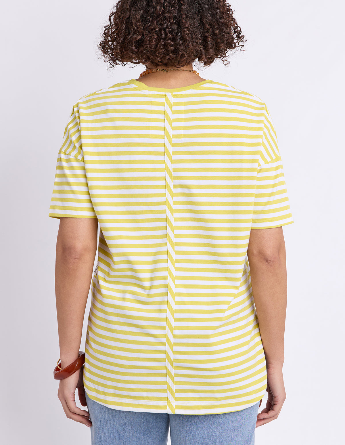 Lauren Short Sleeve Tee Lime & White Stripe