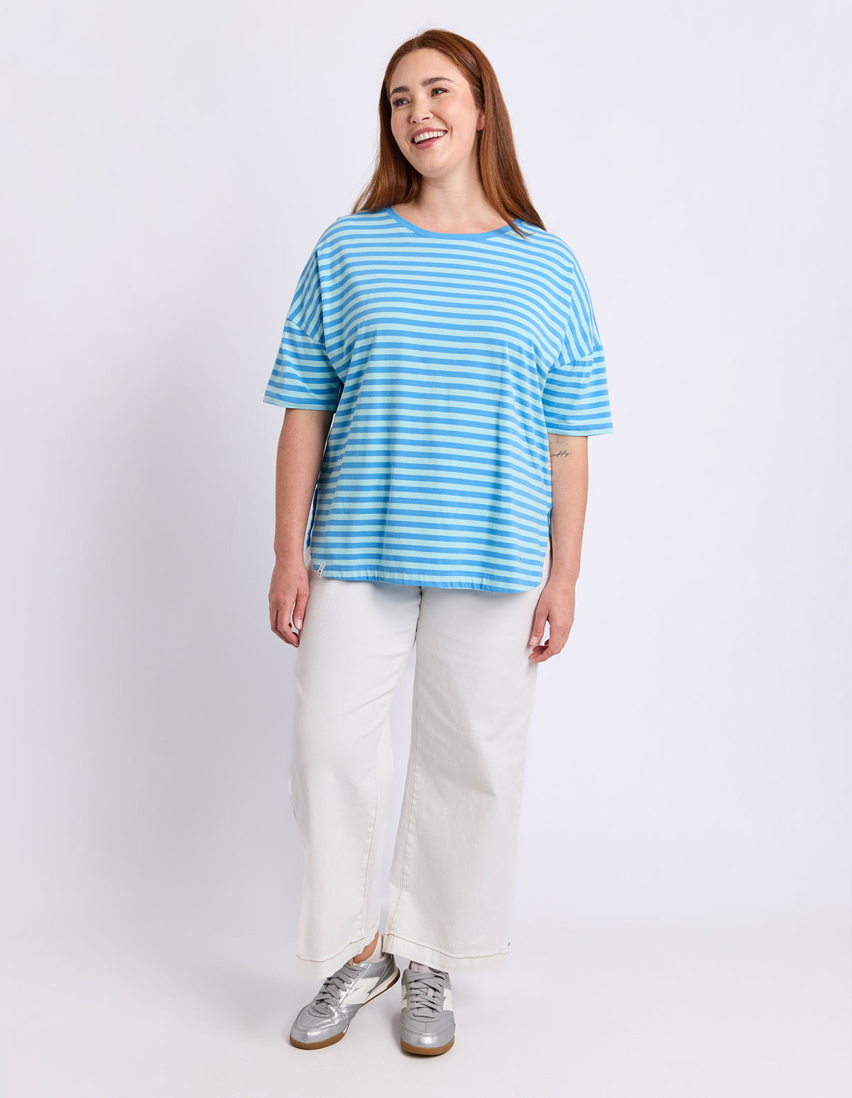 Lauren Short Sleeve Tee Stripe Tonic Blue/Azure