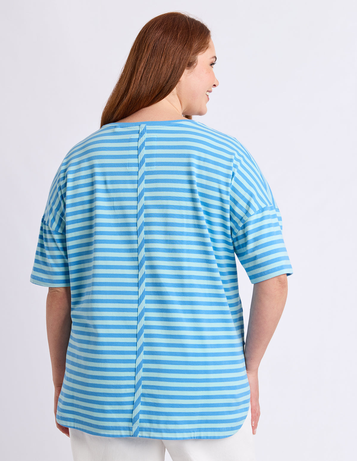 Lauren Short Sleeve Tee Stripe Tonic Blue/Azure