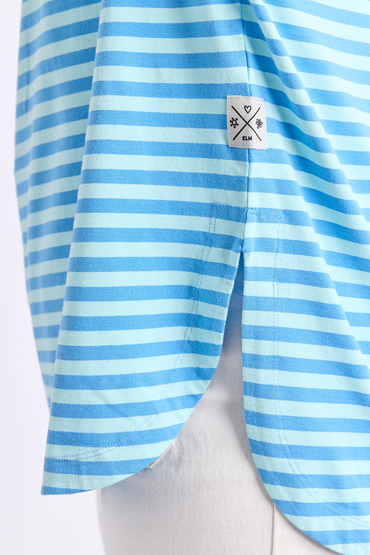 Lauren Short Sleeve Tee Stripe Tonic Blue/Azure