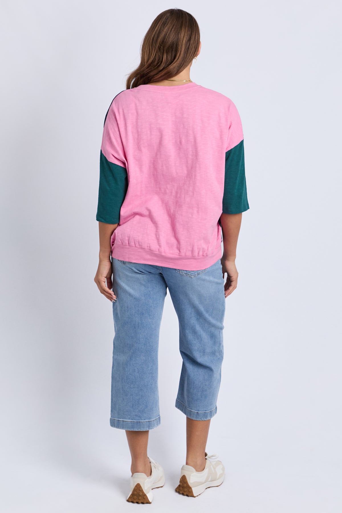 Mazie Colour Block Sweat Teal/Navy/Quartz