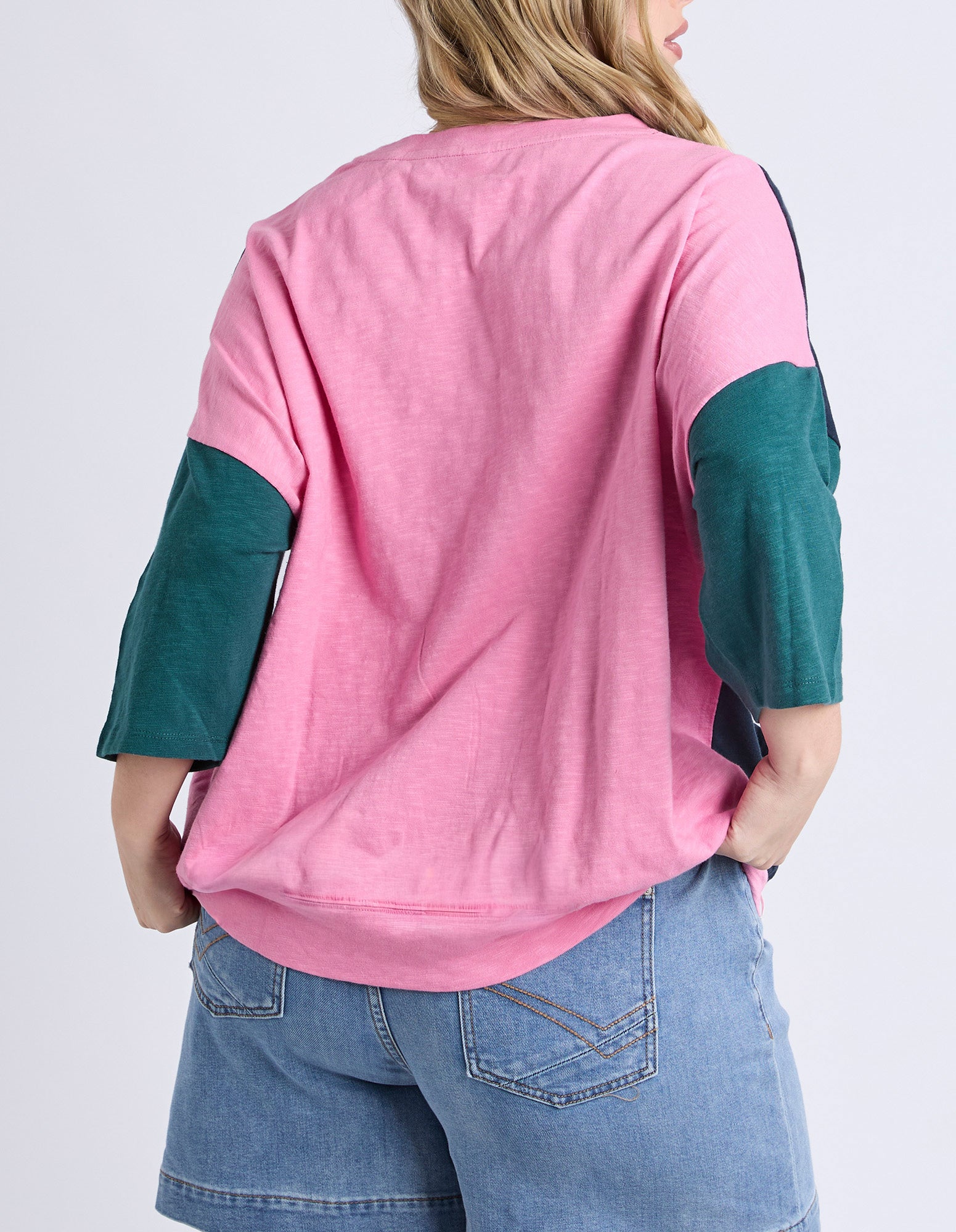 Mazie Colour Block Sweat Teal/Navy/Quartz