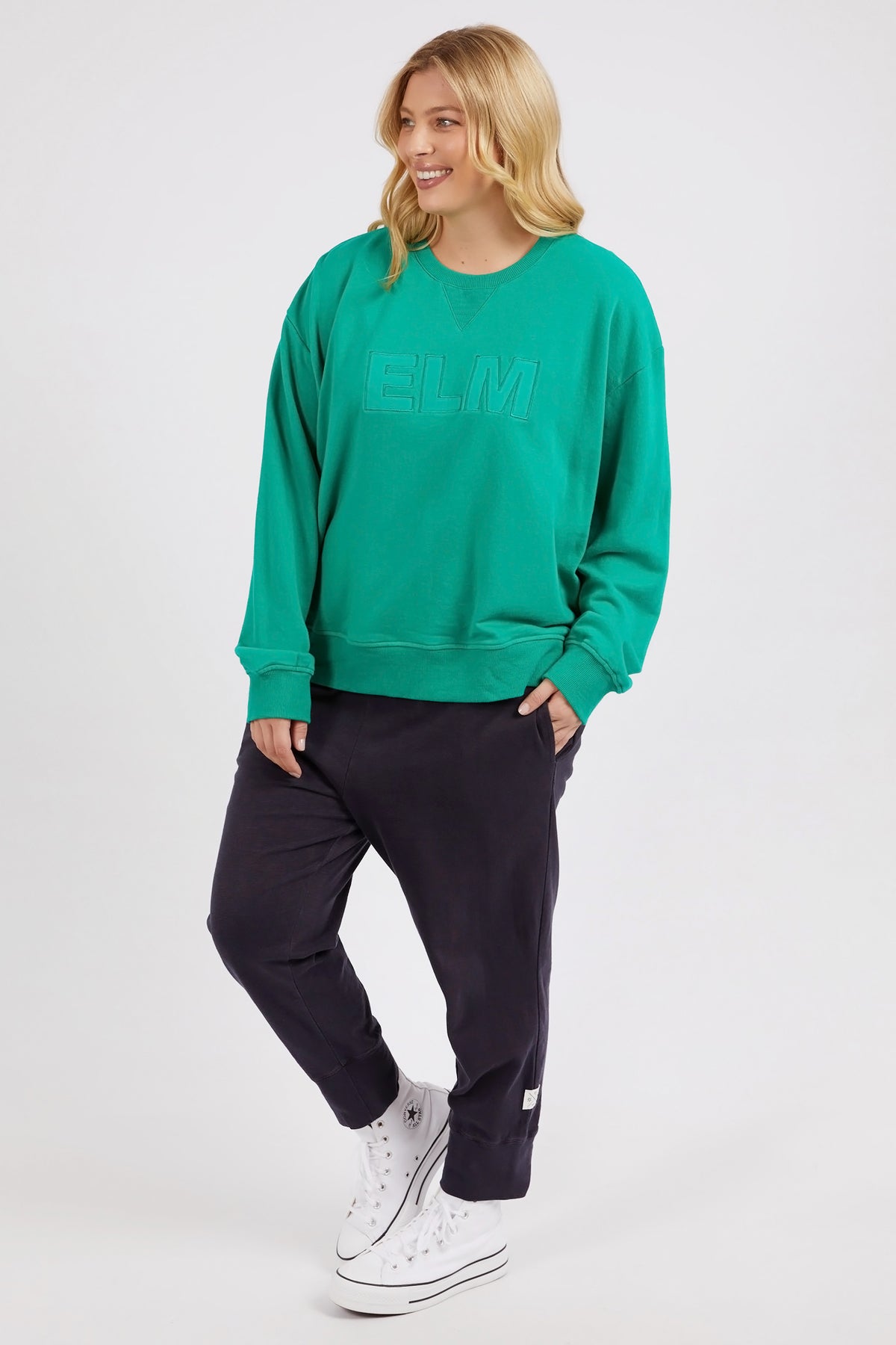 Elm Applique Sweat Goodness Green