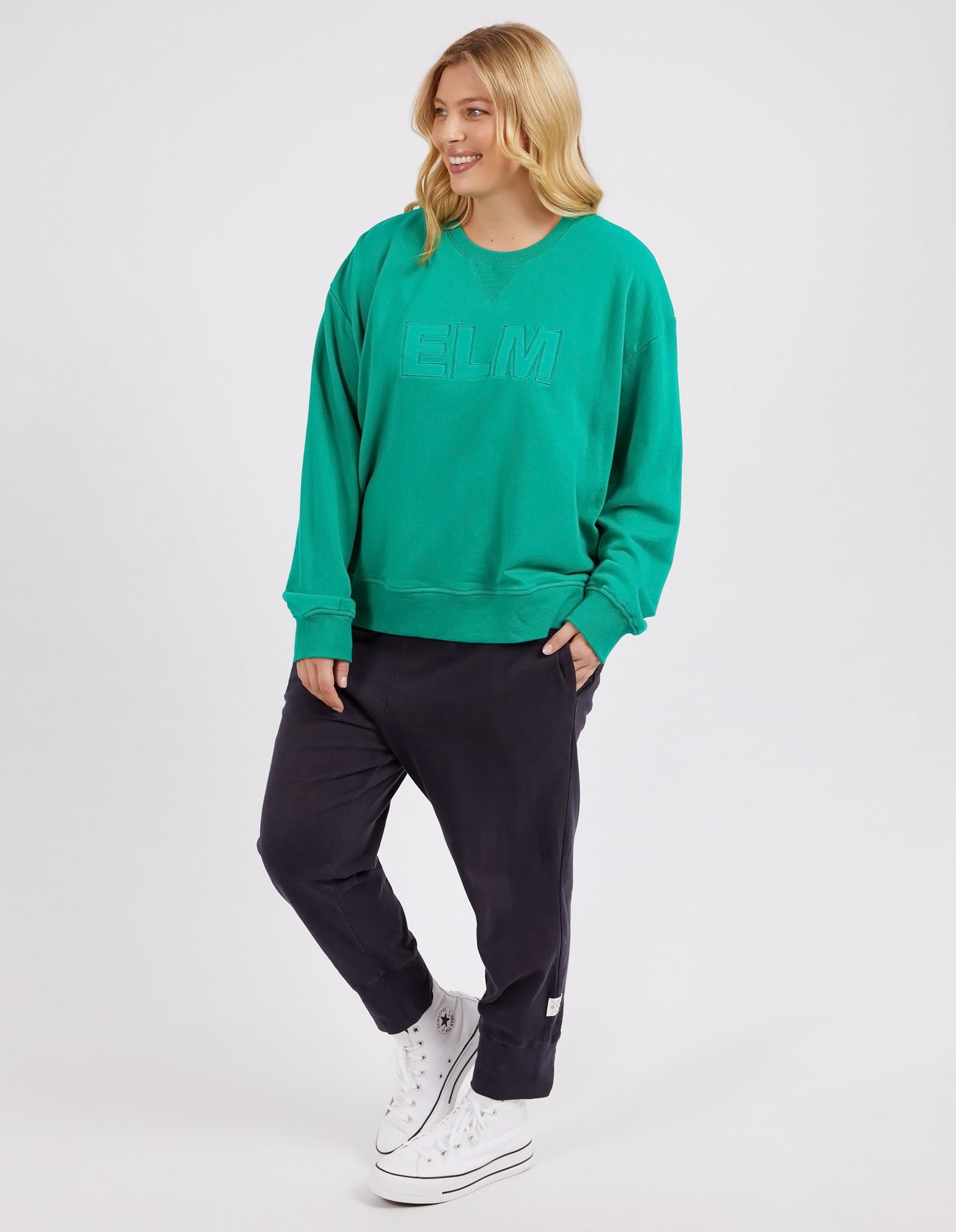 Elm Applique Sweat Goodness Green