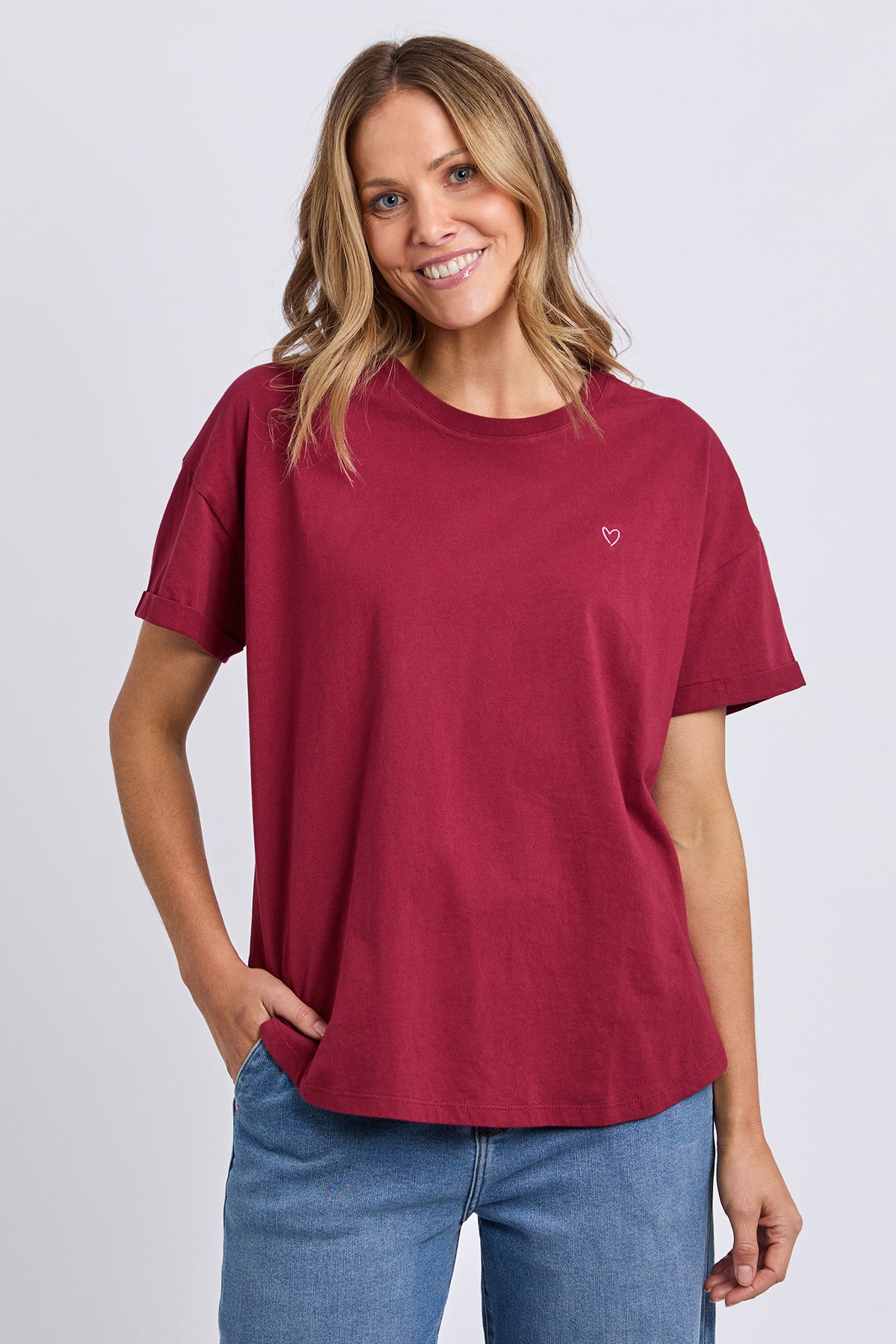 Halli Short Sleeve Tee Maroon