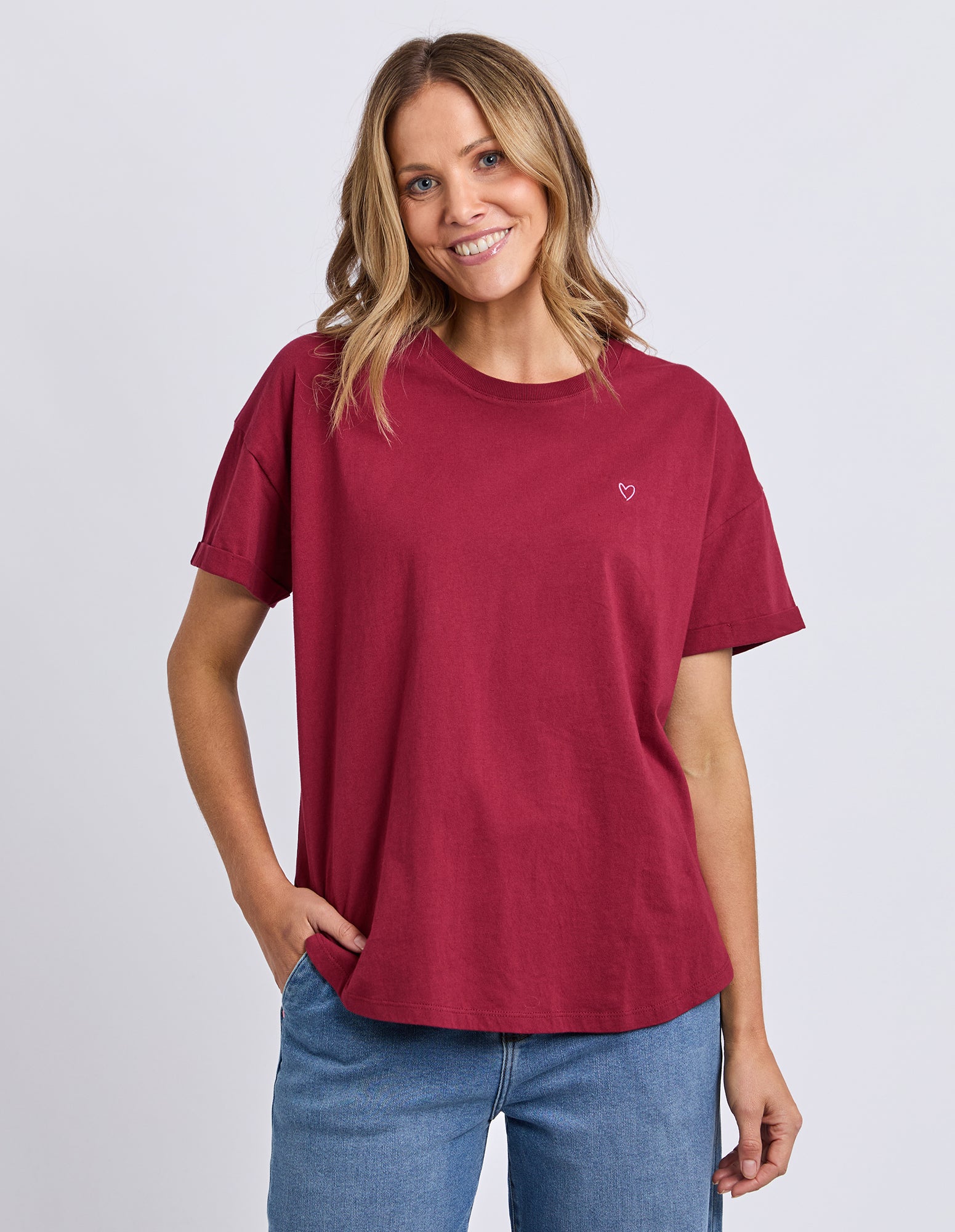 Halli Short Sleeve Tee Maroon