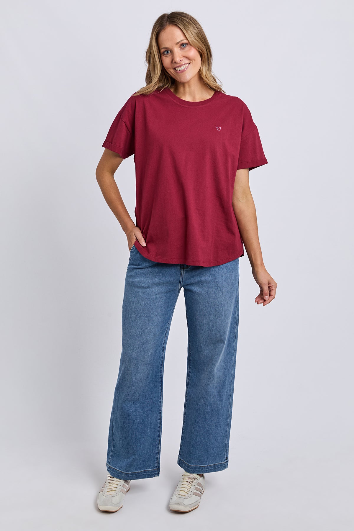 Halli Short Sleeve Tee Maroon