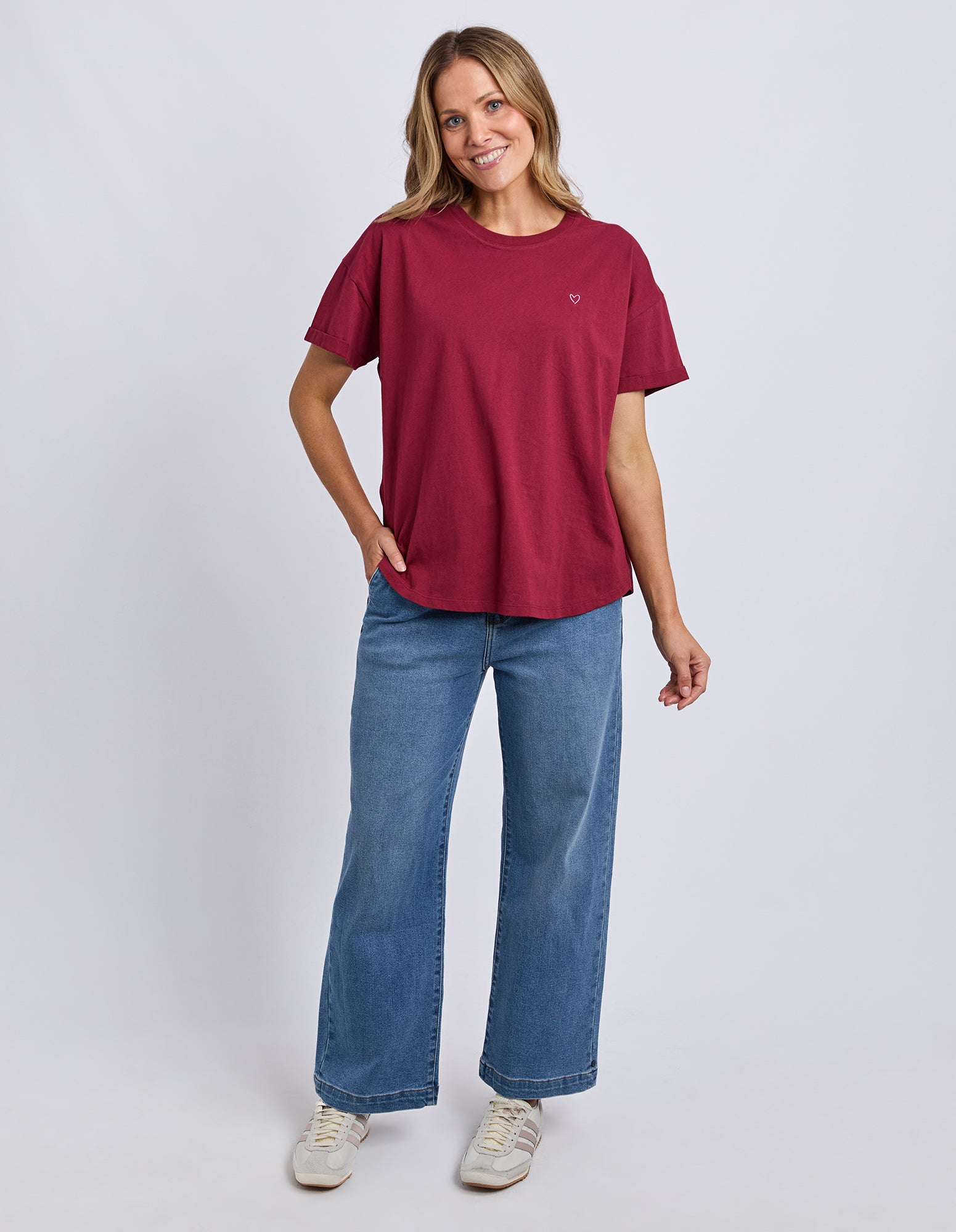 Halli Short Sleeve Tee Maroon