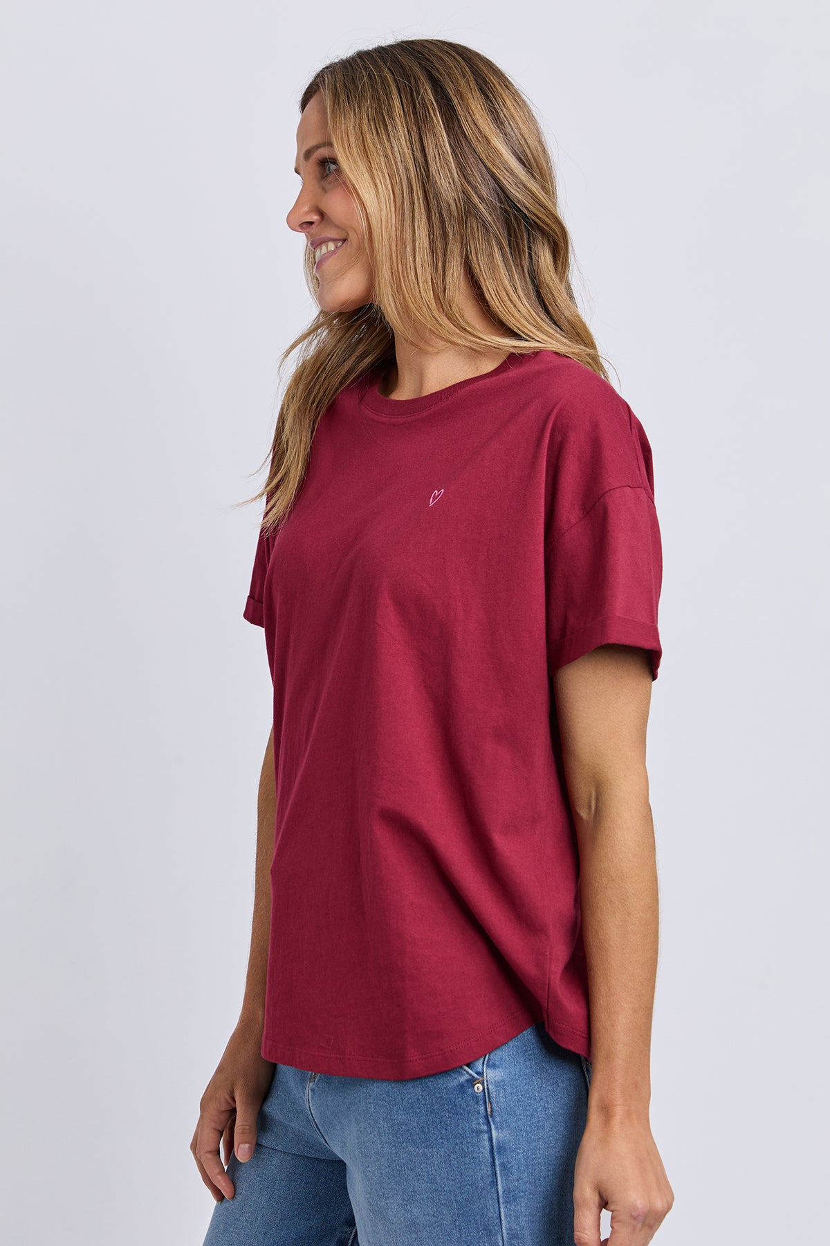 Halli Short Sleeve Tee Maroon