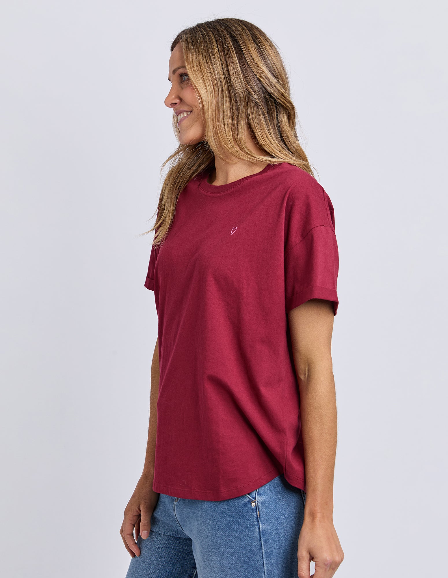 Halli Short Sleeve Tee Maroon
