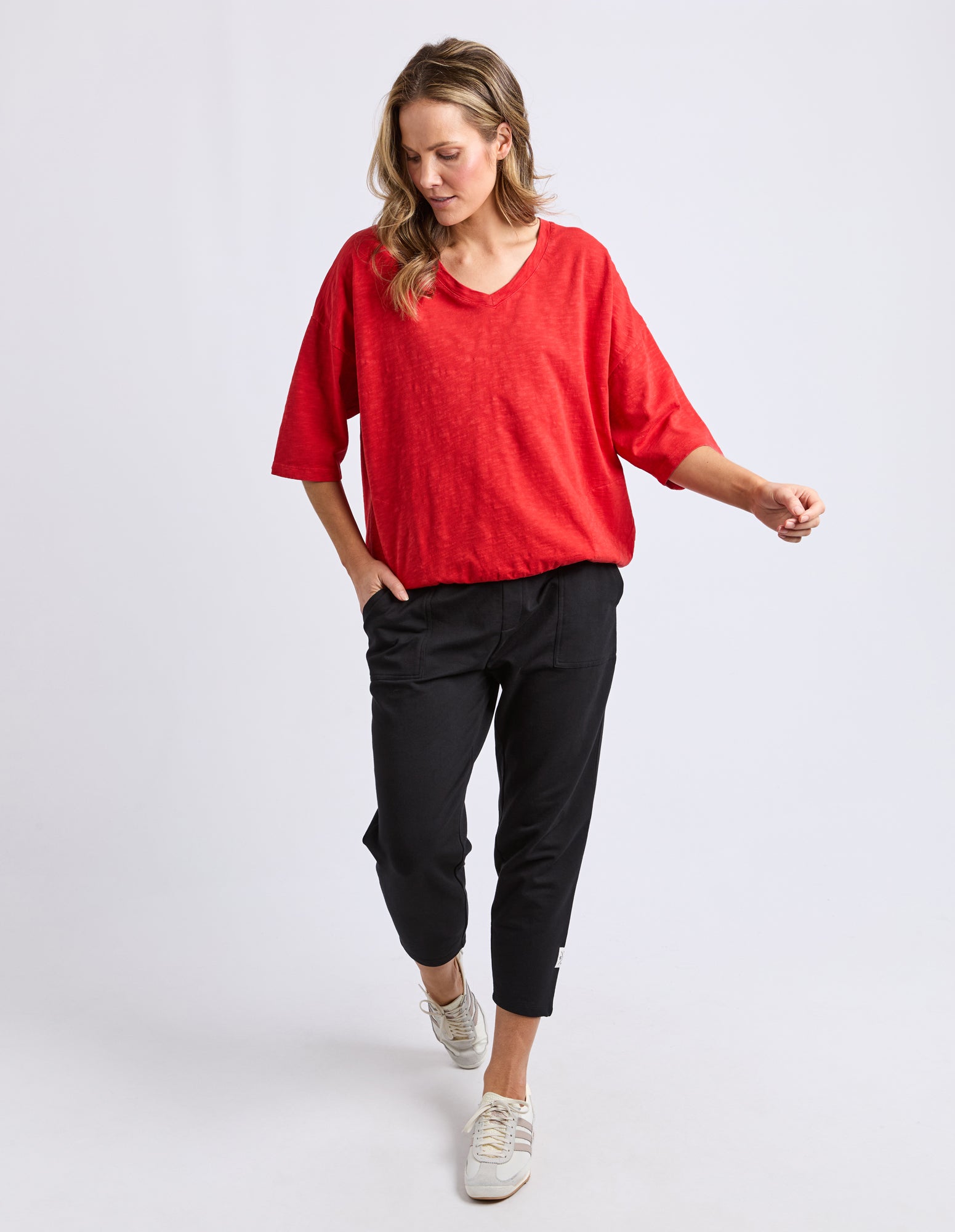 Mazie Vee Neck Cranberry