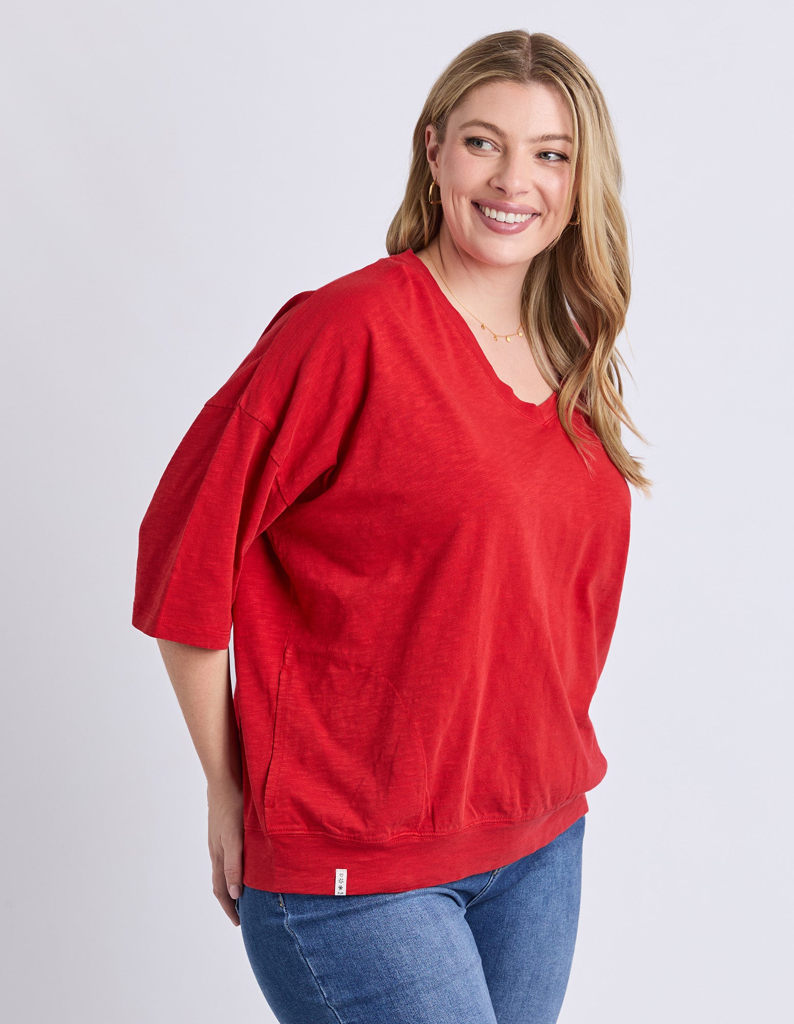 Mazie Vee Neck Cranberry