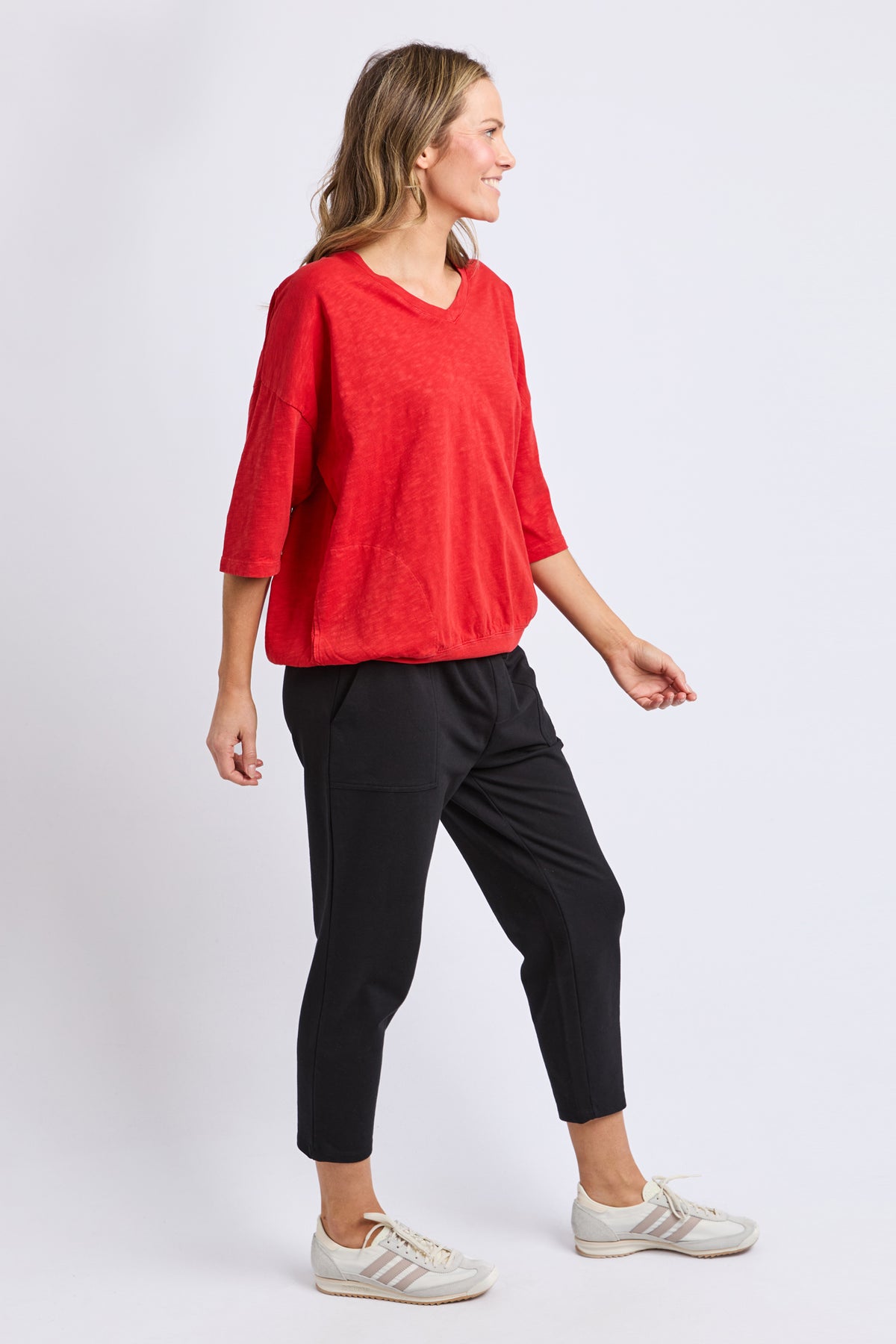 Mazie Vee Neck Cranberry