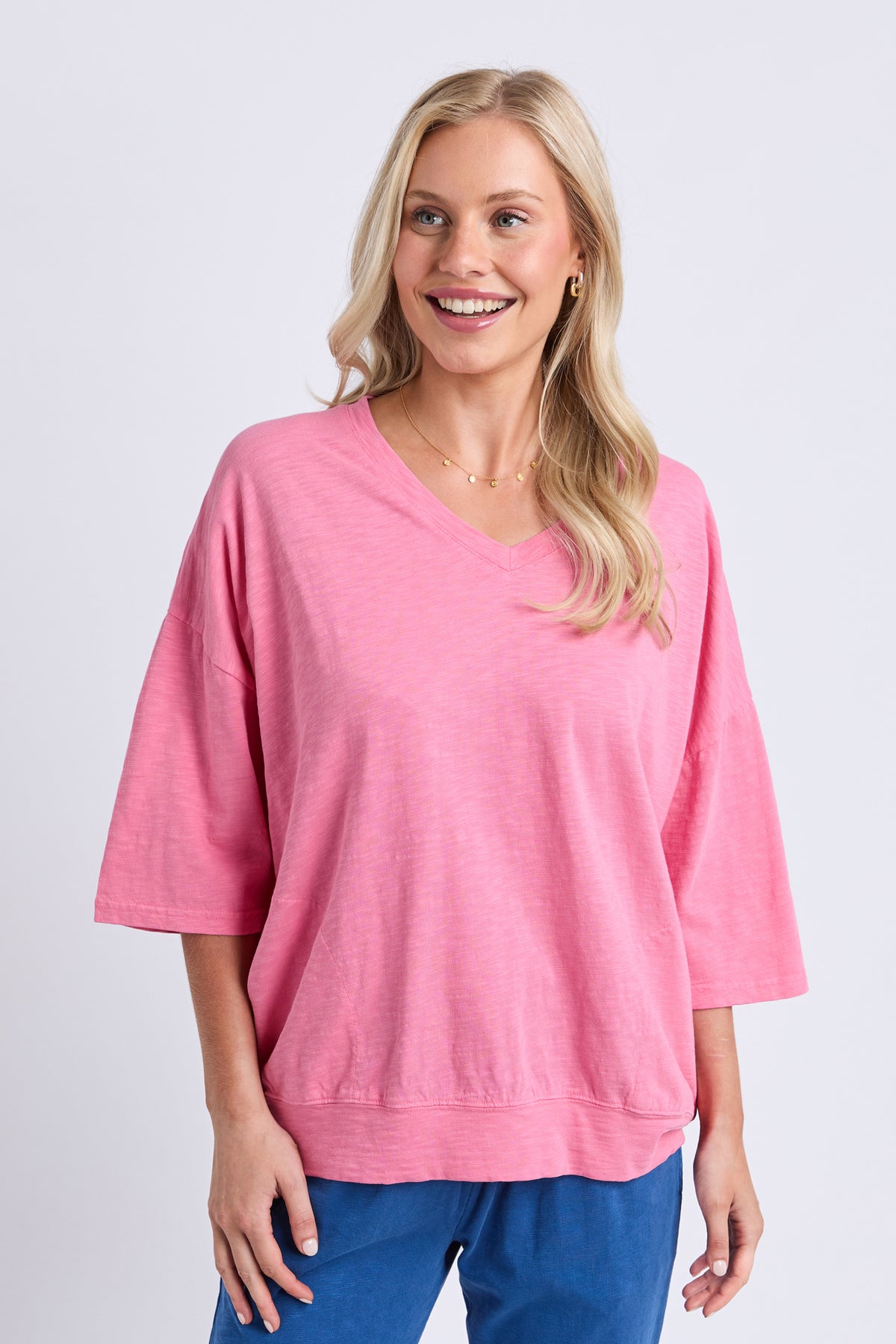 Mazie Vee Neck Pink Lemonade