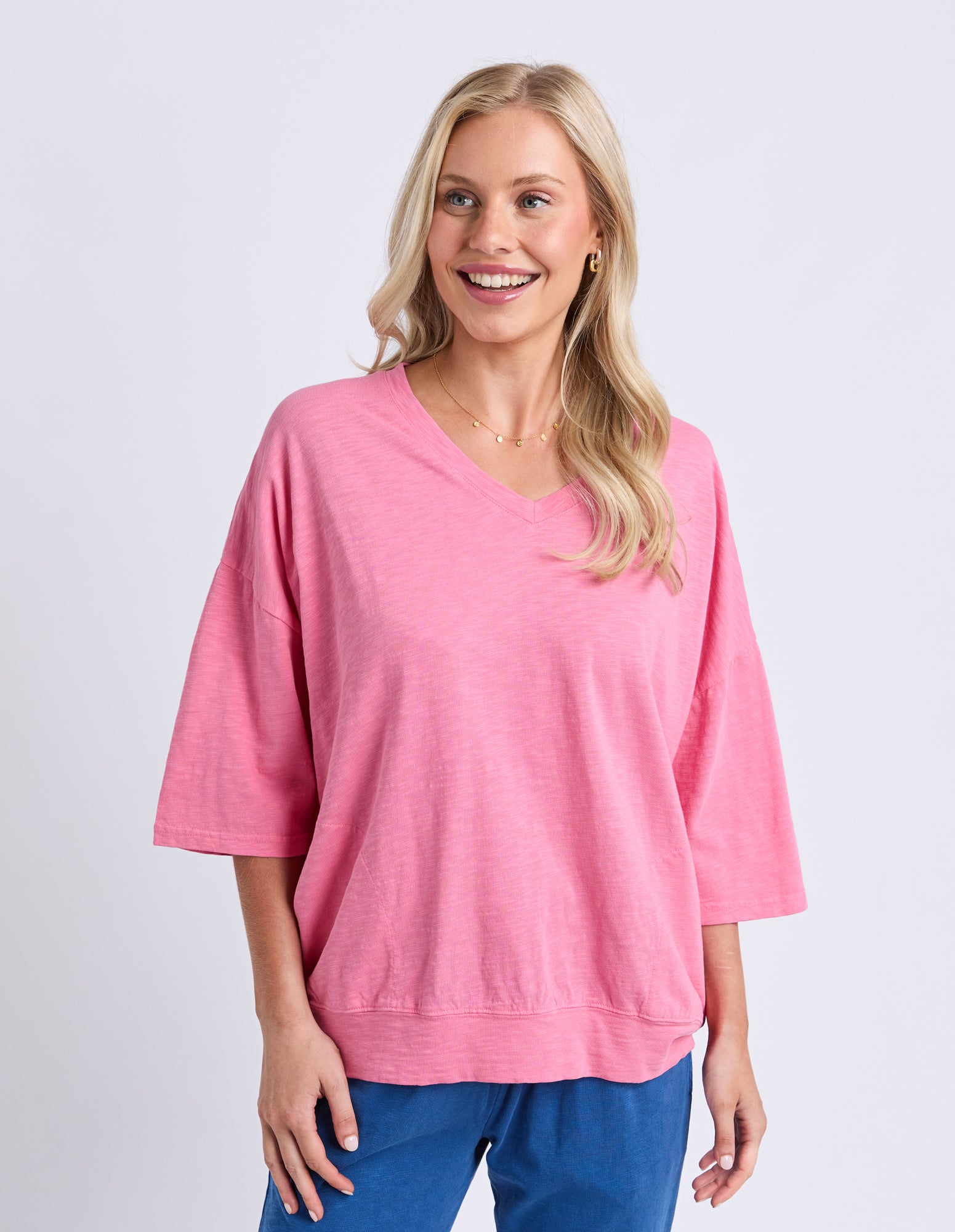 Mazie Vee Neck Pink Lemonade