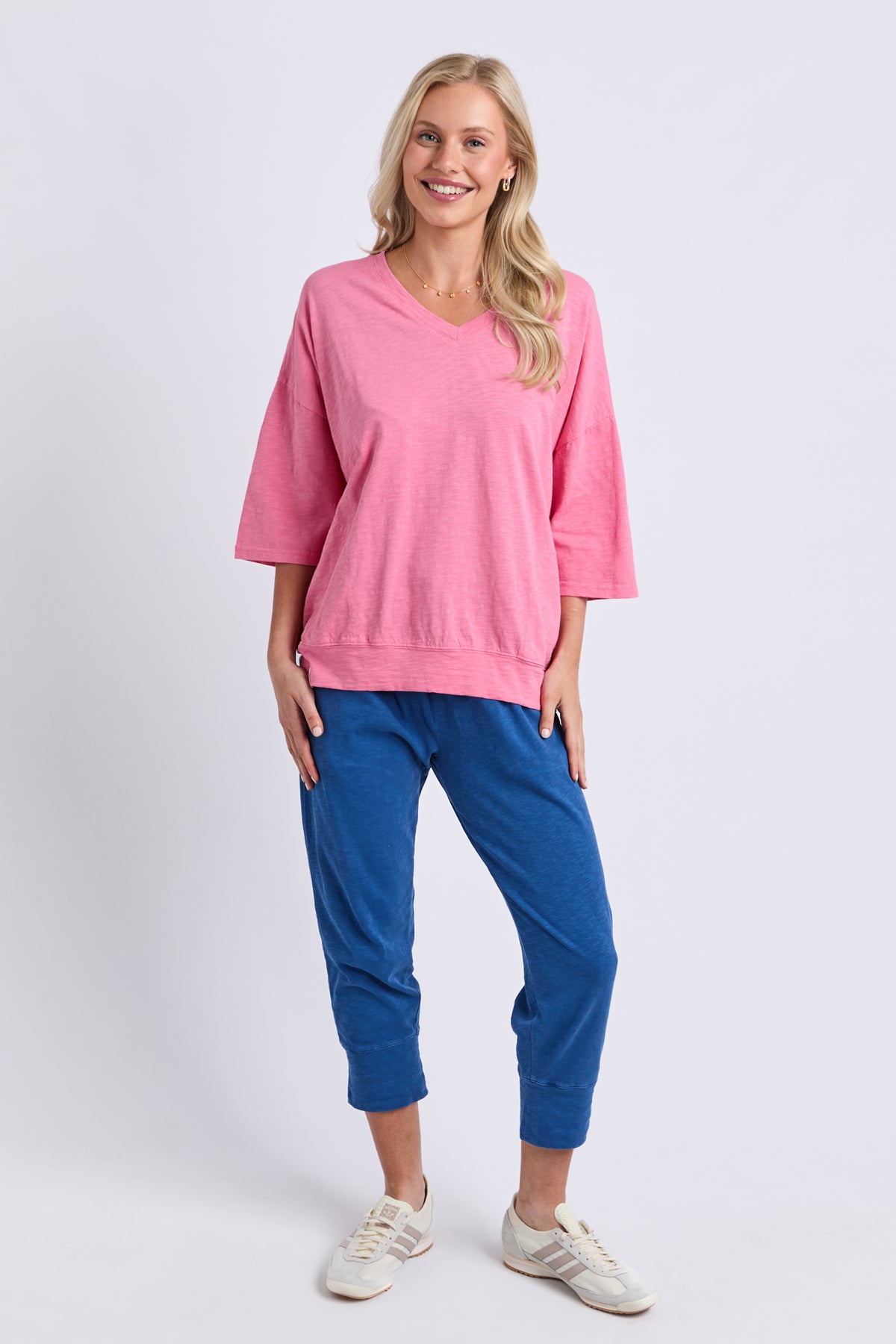 Mazie Vee Neck Pink Lemonade