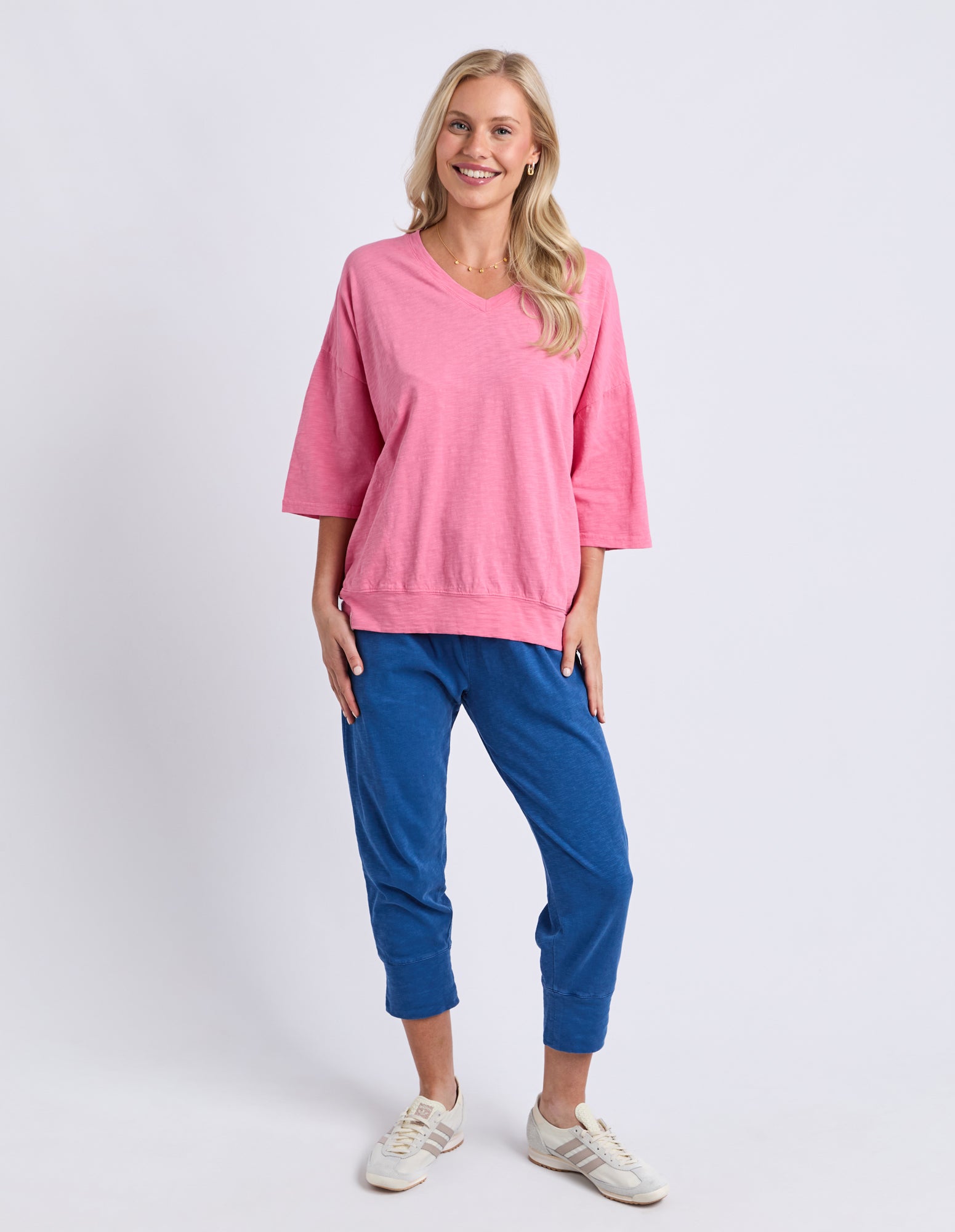Mazie Vee Neck Pink Lemonade