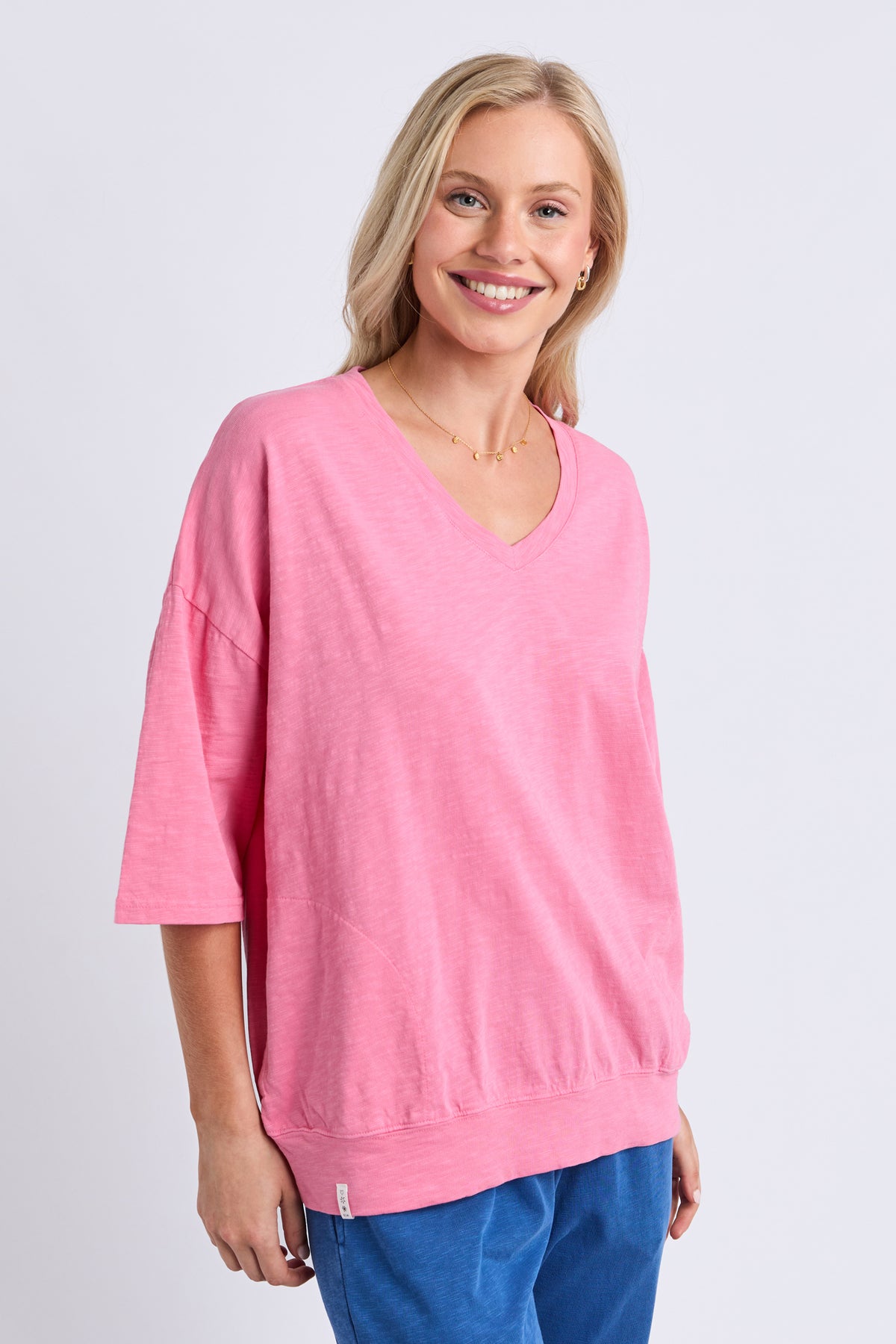 Mazie Vee Neck Pink Lemonade