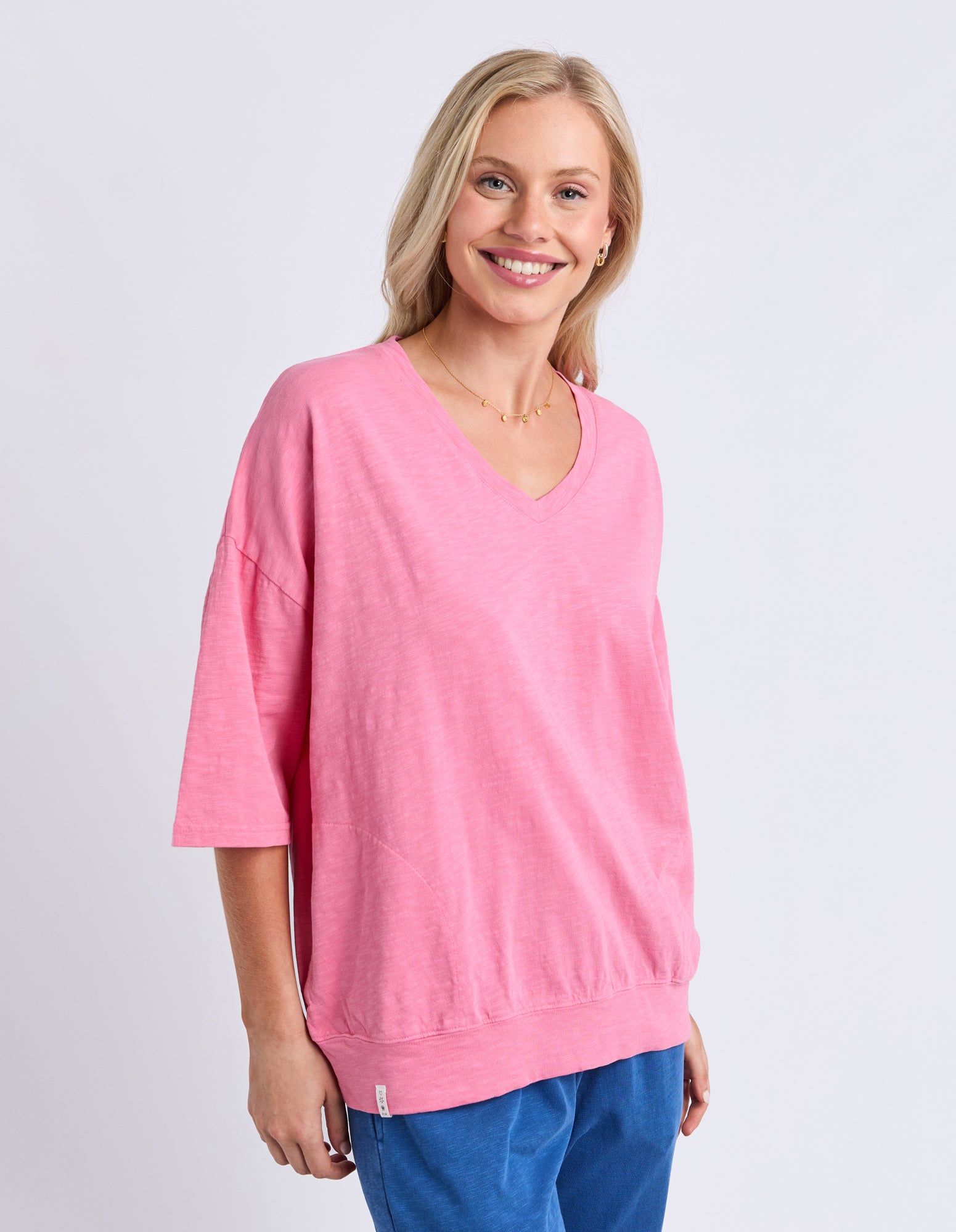 Mazie Vee Neck Pink Lemonade
