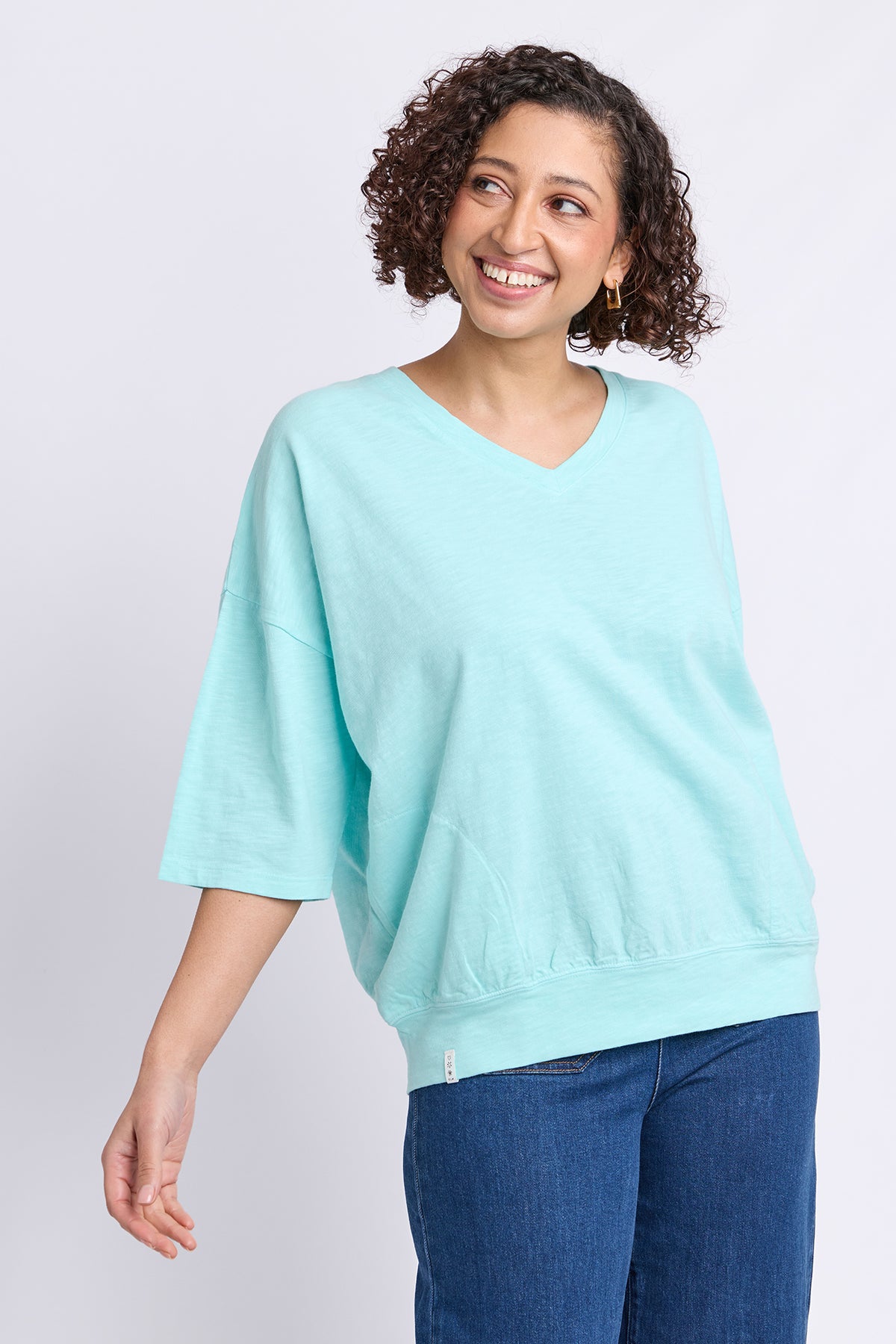 Mazie Vee Neck Tonic Blue