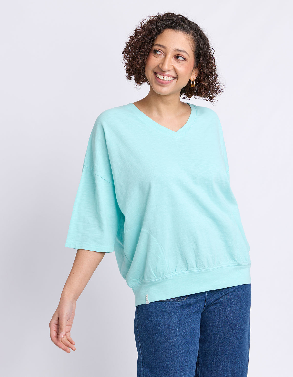 Mazie Vee Neck Tonic Blue