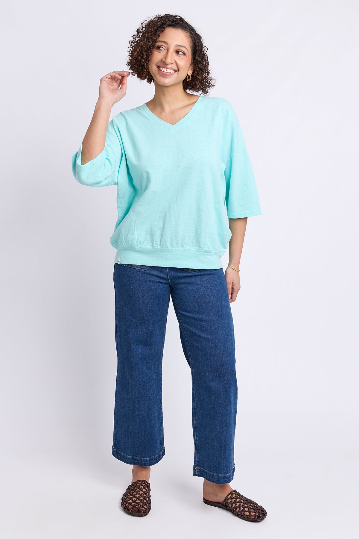 Mazie Vee Neck Tonic Blue