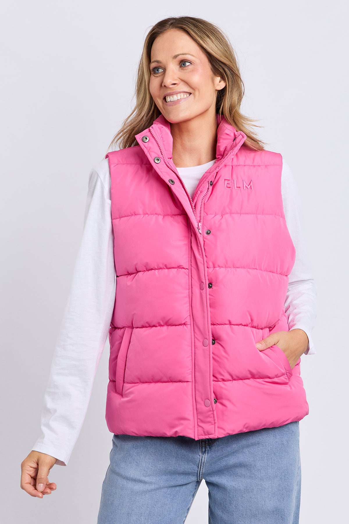 Core Puffer Vest Hot Pink
