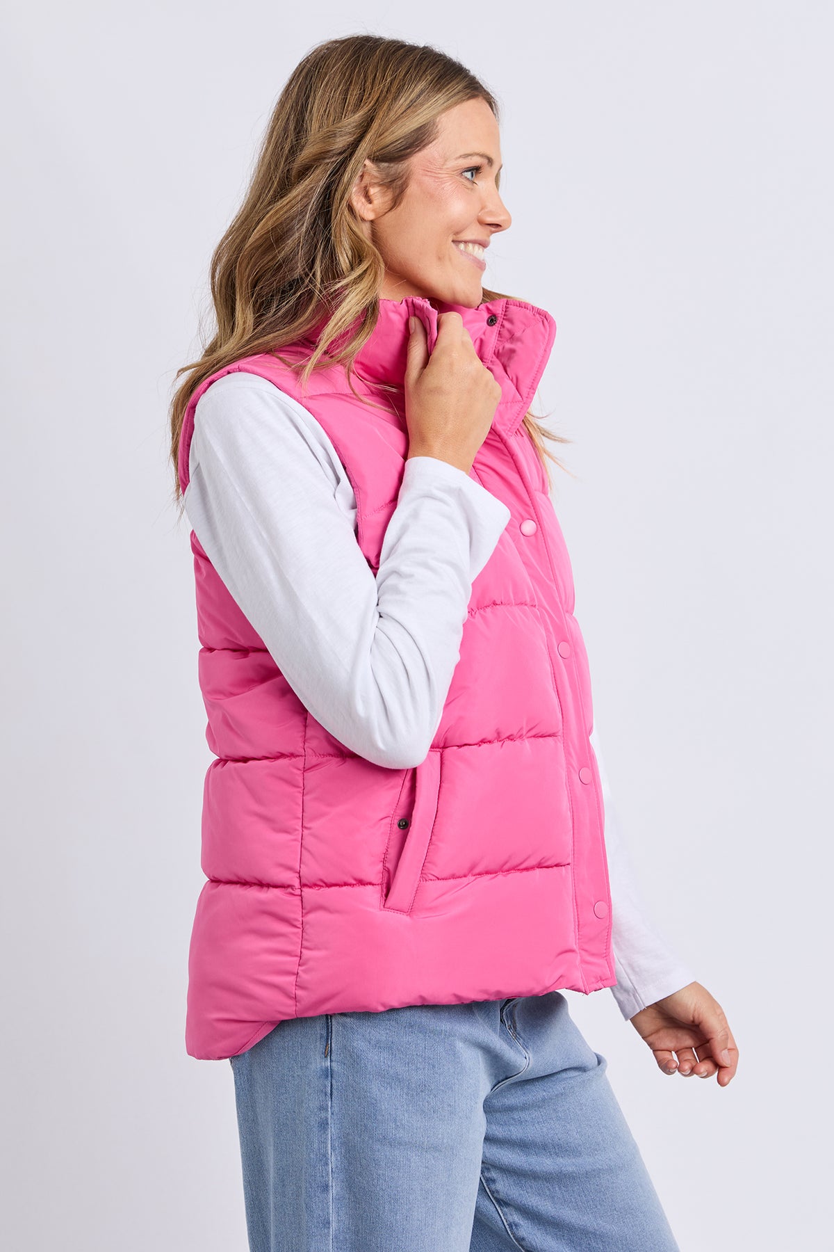 Core Puffer Vest Hot Pink