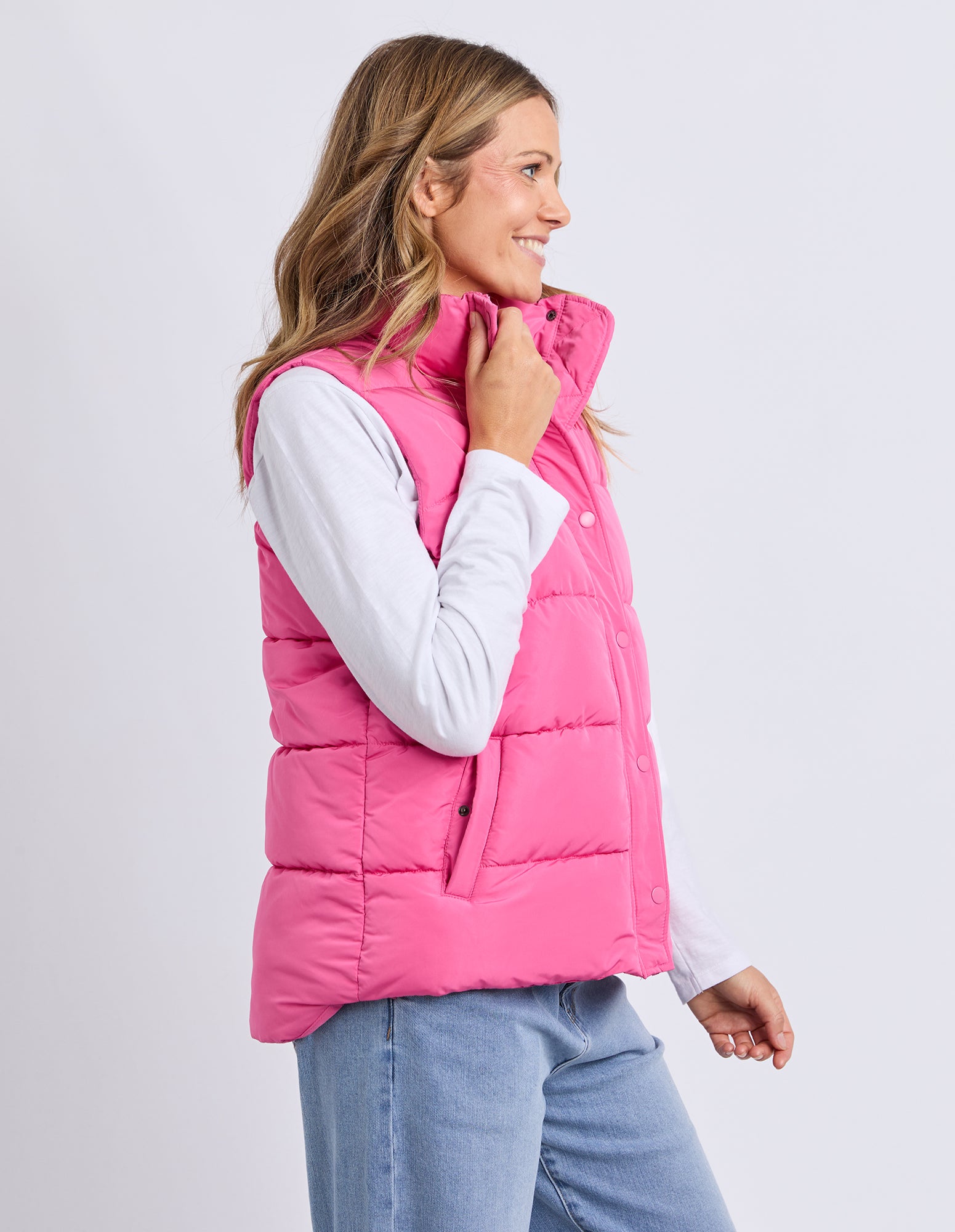 Core Puffer Vest Hot Pink
