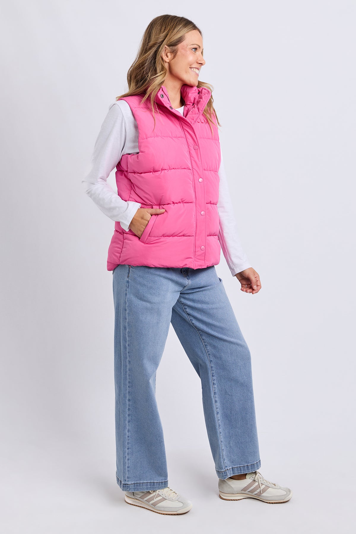 Core Puffer Vest Hot Pink