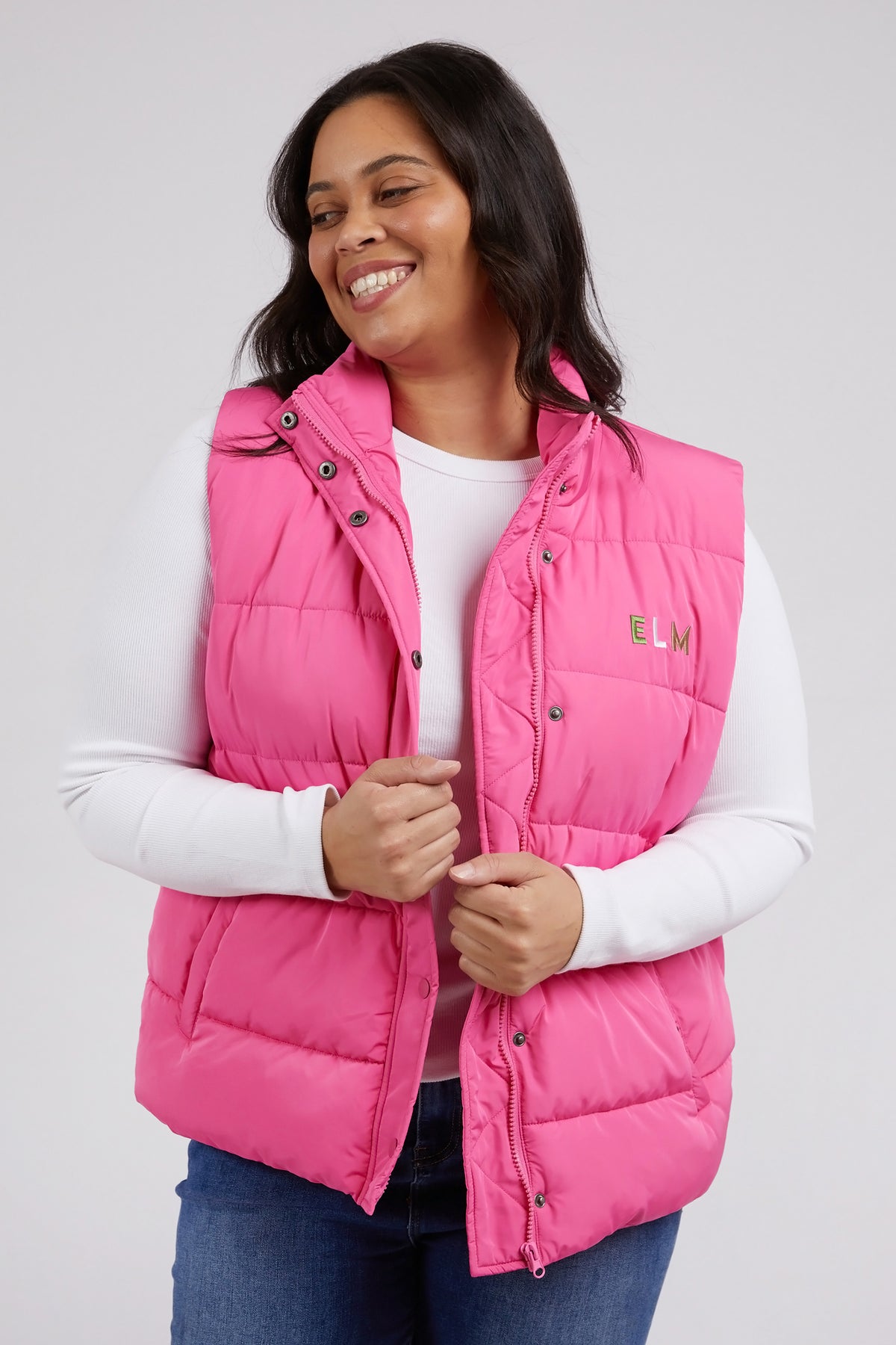 Core Puffer Vest Shocking Pink