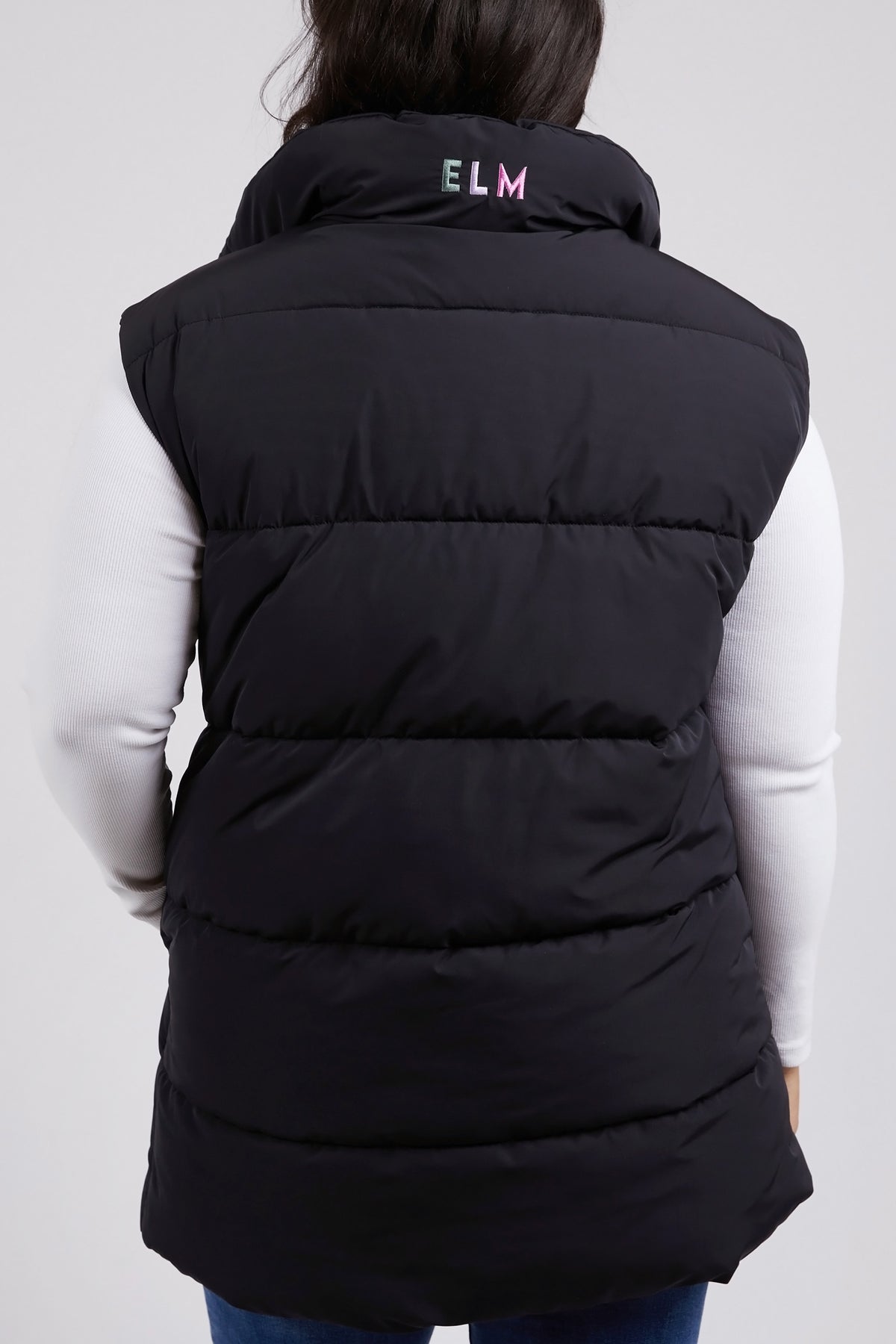 Longline Puffer Vest Black