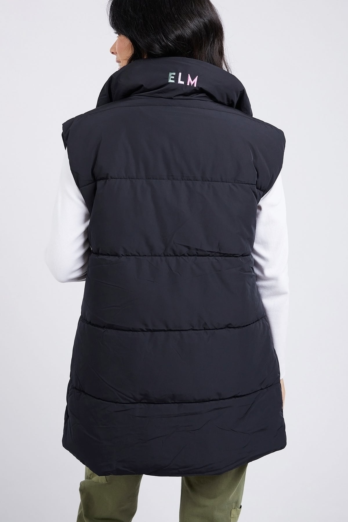 Longline Puffer Vest Black