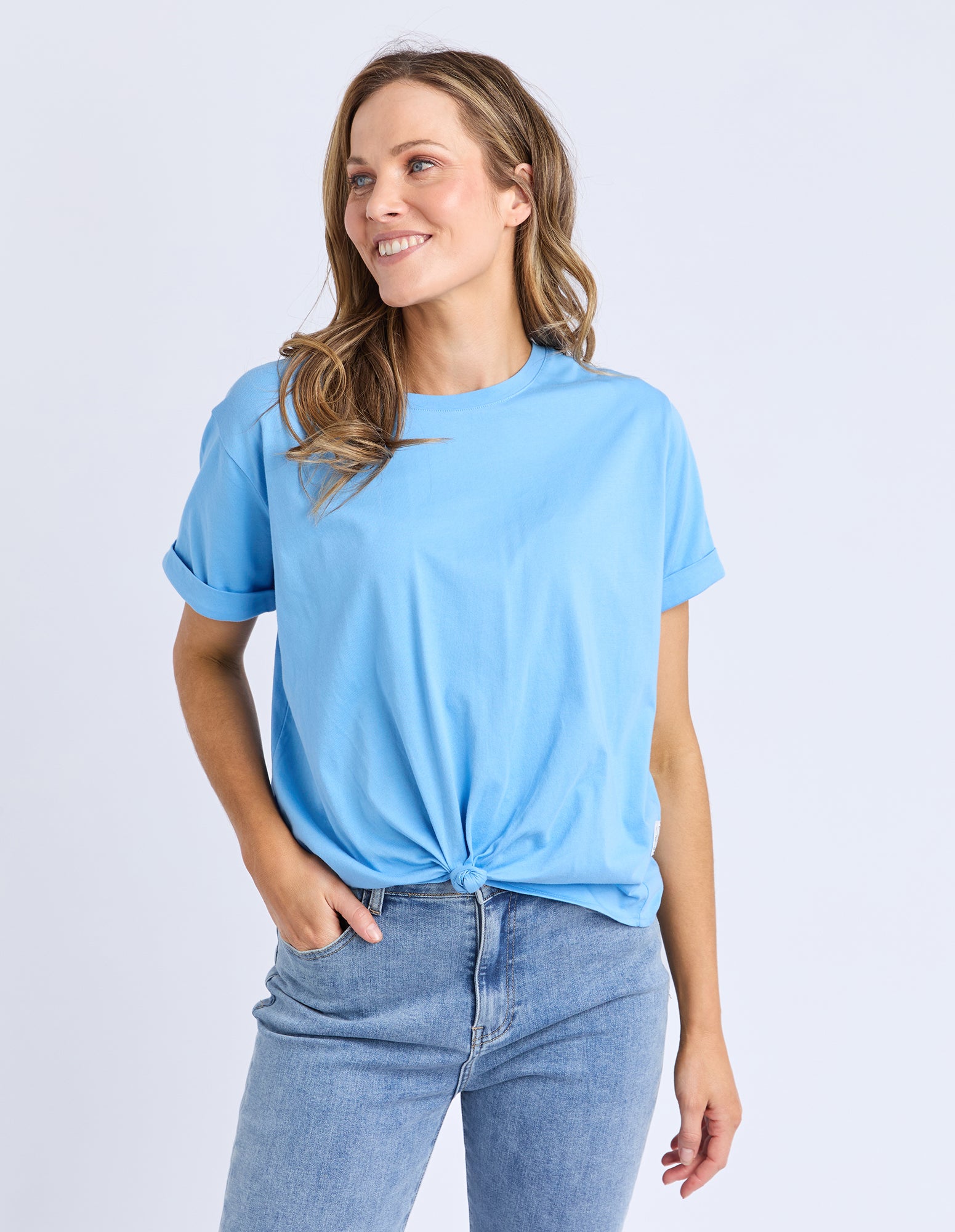 Knot Short Sleeve Tee Azure Blue